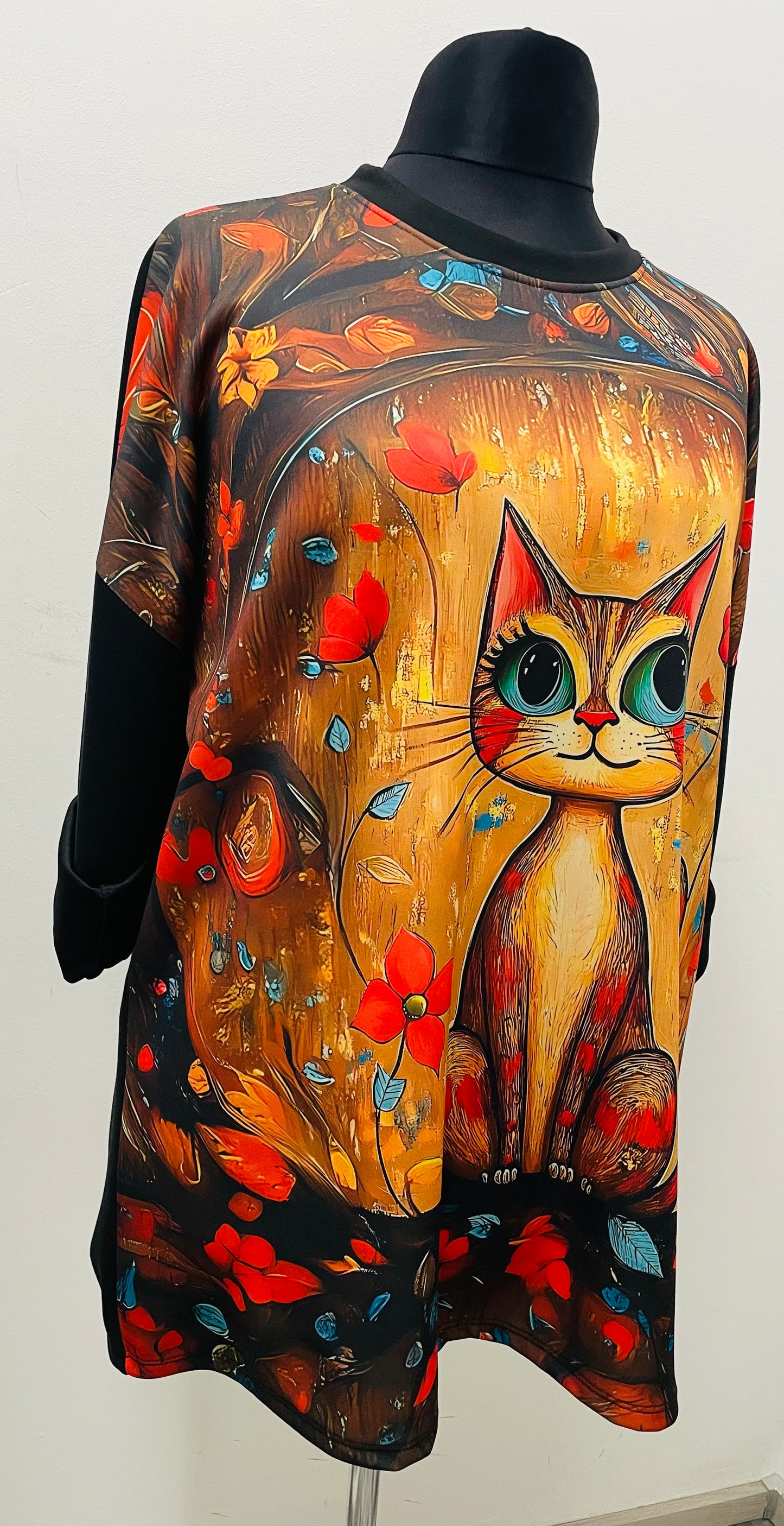 Shirt im Ponchostyle „Katze“ Soft Touch
