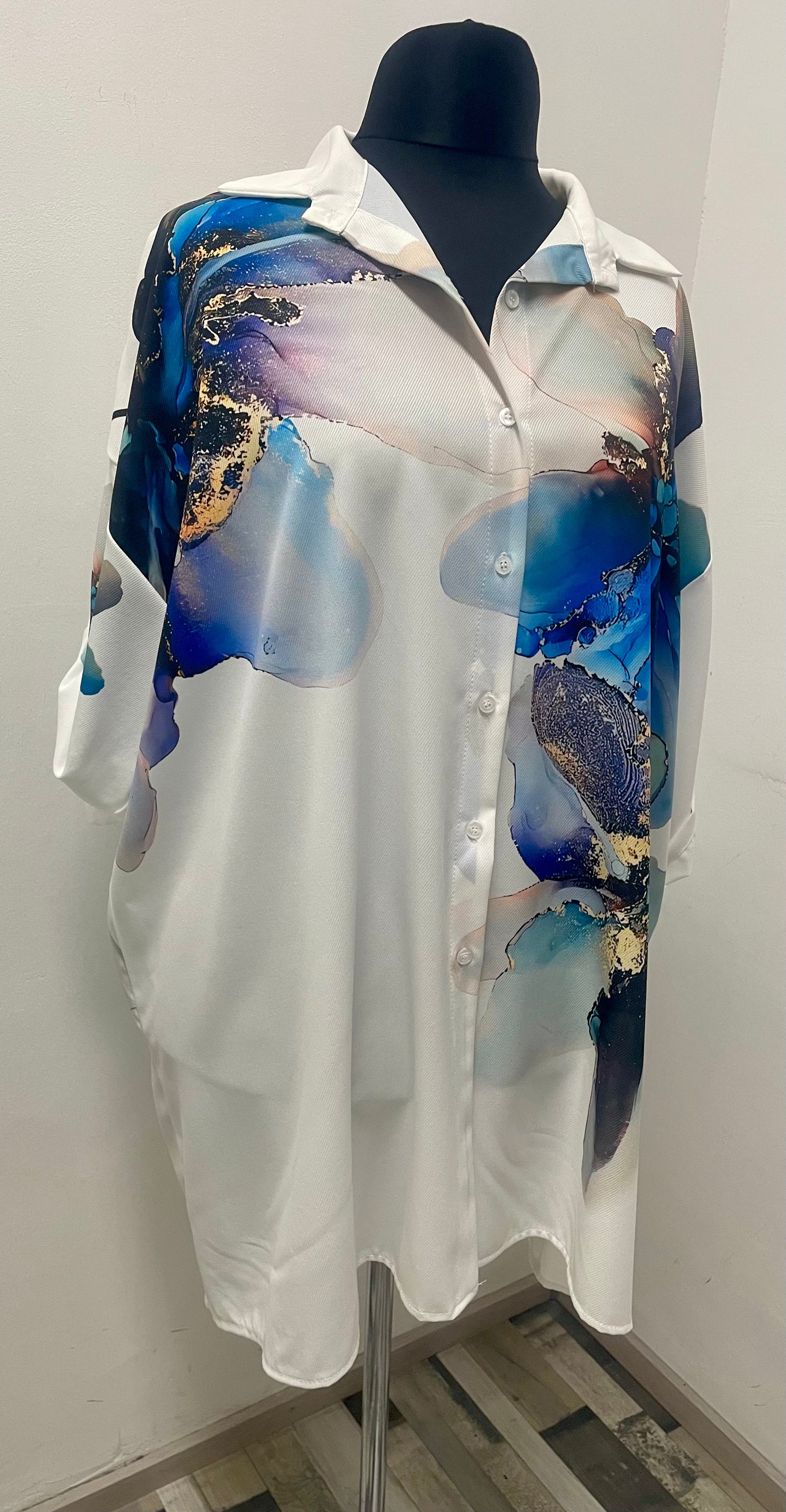 Longbluse Blütenmotiv