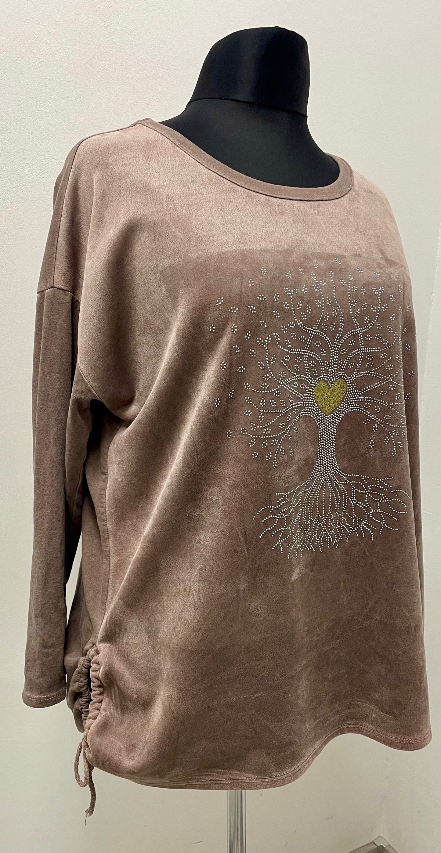 Langarmshirt „Lebenbaum“ mit Glitzersteinchen