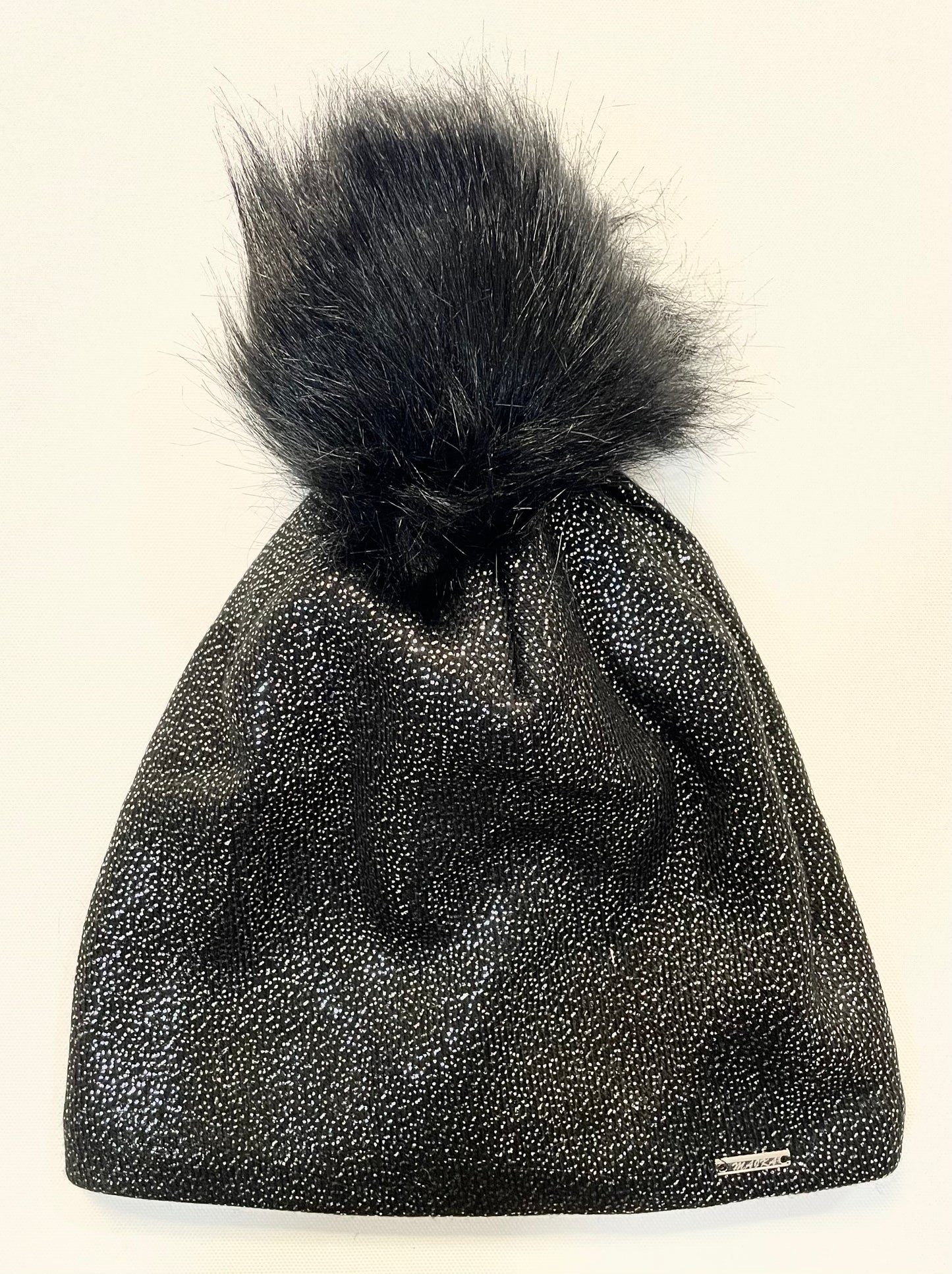 Glitzermütze mit Bommel