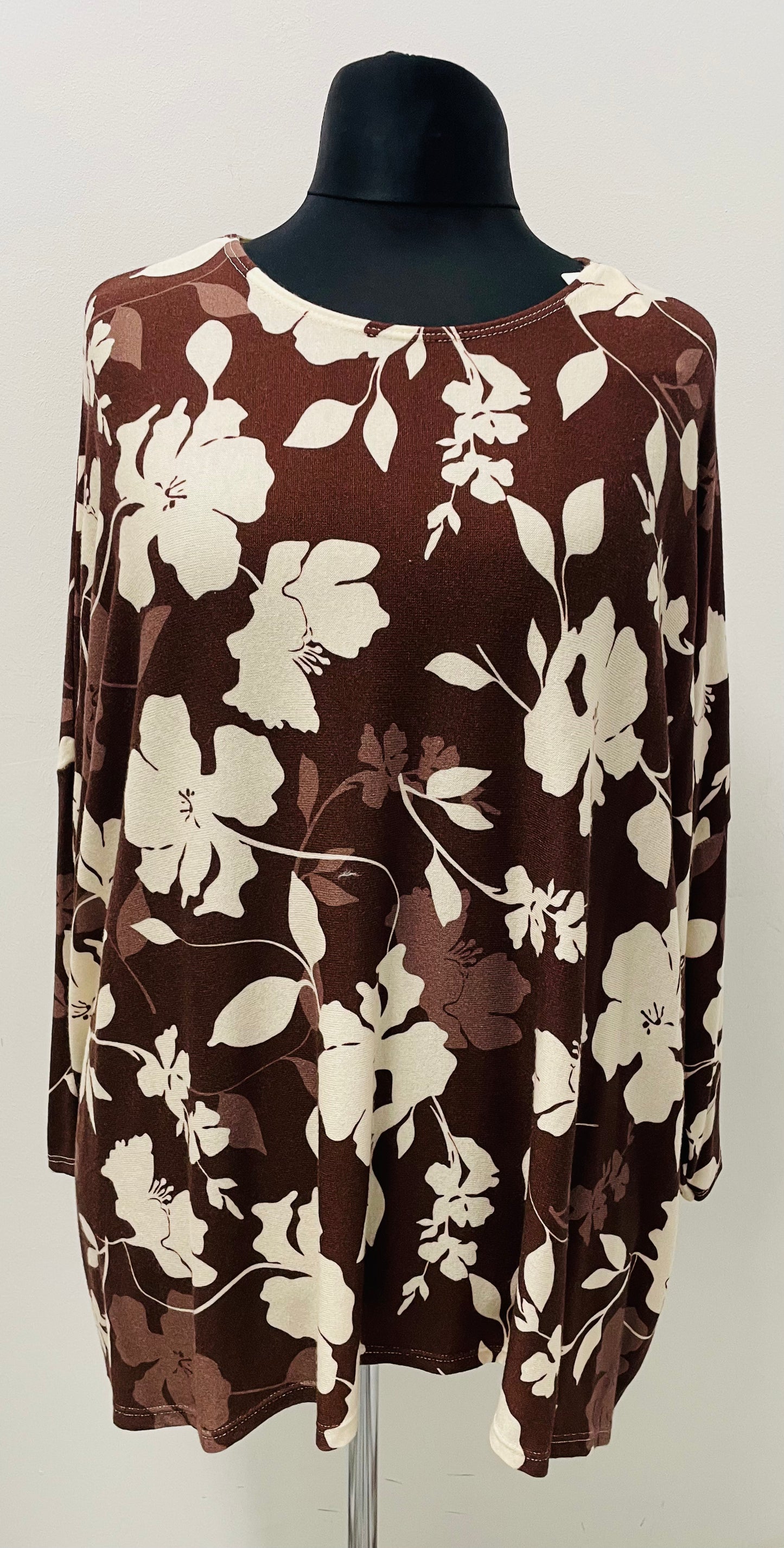 Shirt im Ponchostyle mit Blumenmuster