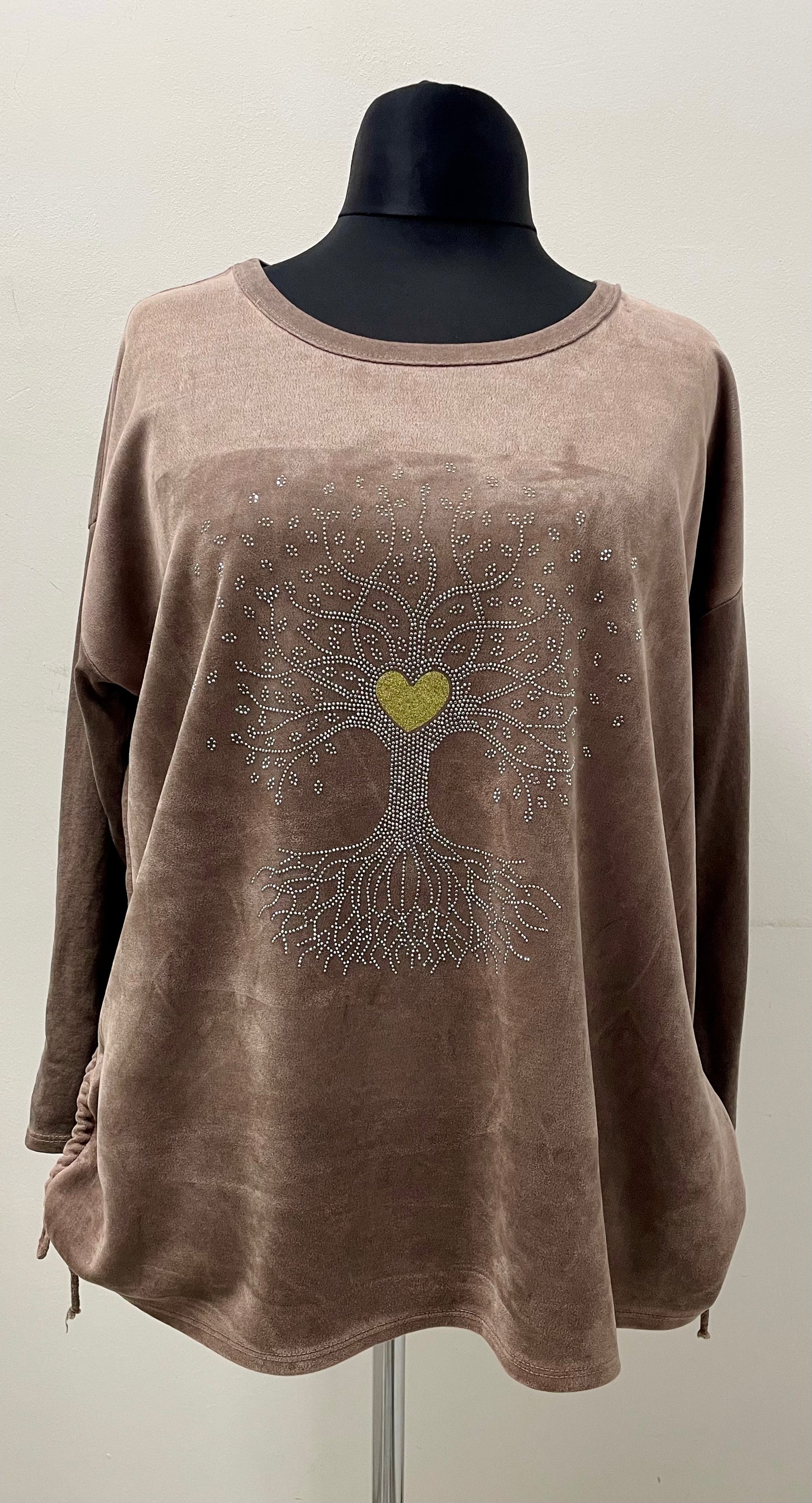 Langarmshirt „Lebenbaum“ mit Glitzersteinchen