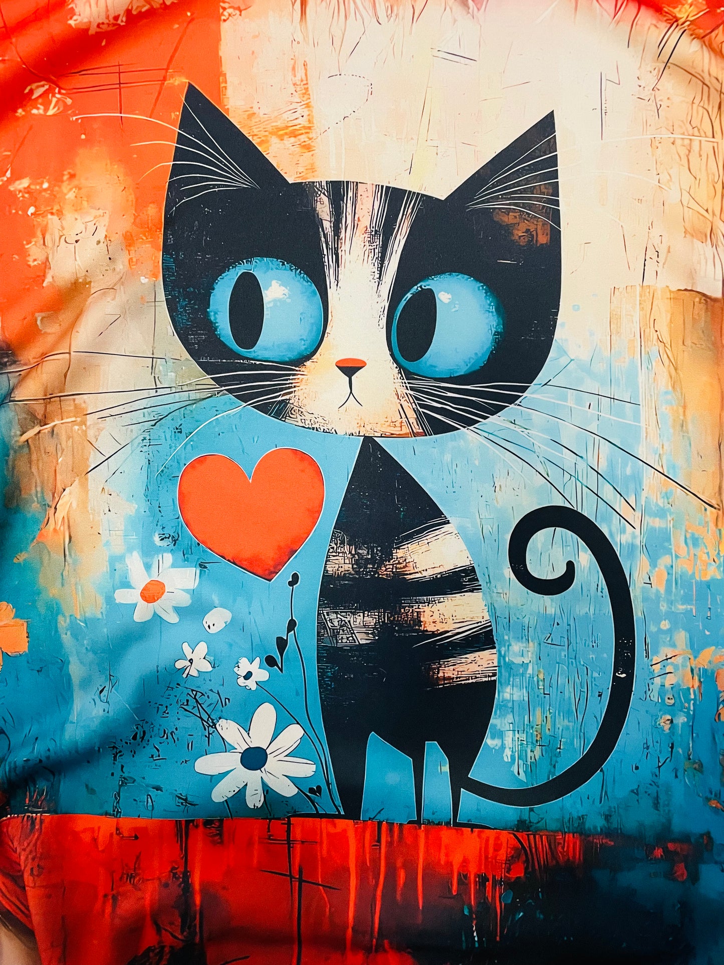 Shirt im Ponchostyle „Katze II“ Soft Touch