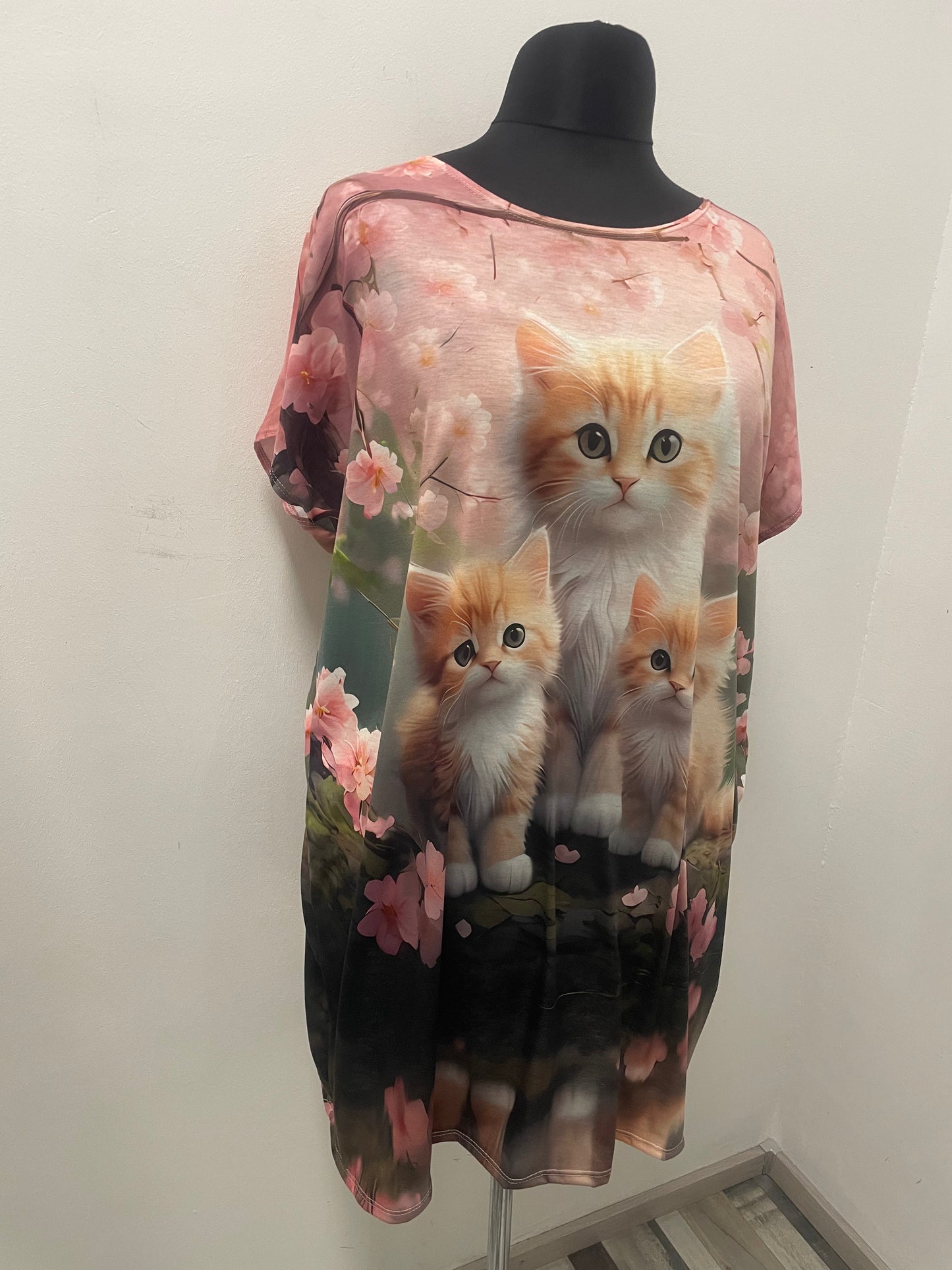 Tunika/Kleid mit Katzenmotiv