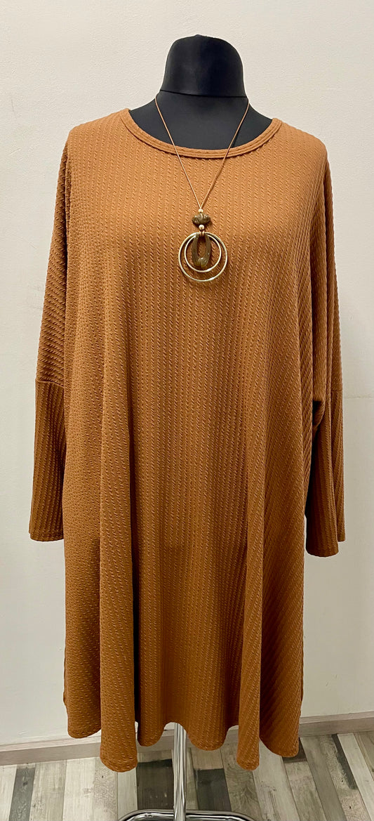 Jacquard Kleid aus Viskose mit Kette