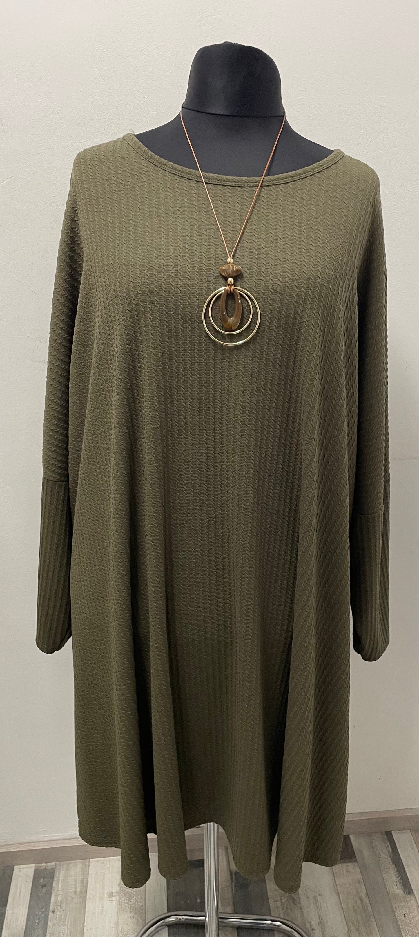 Jacquard Kleid aus Viskose mit Kette