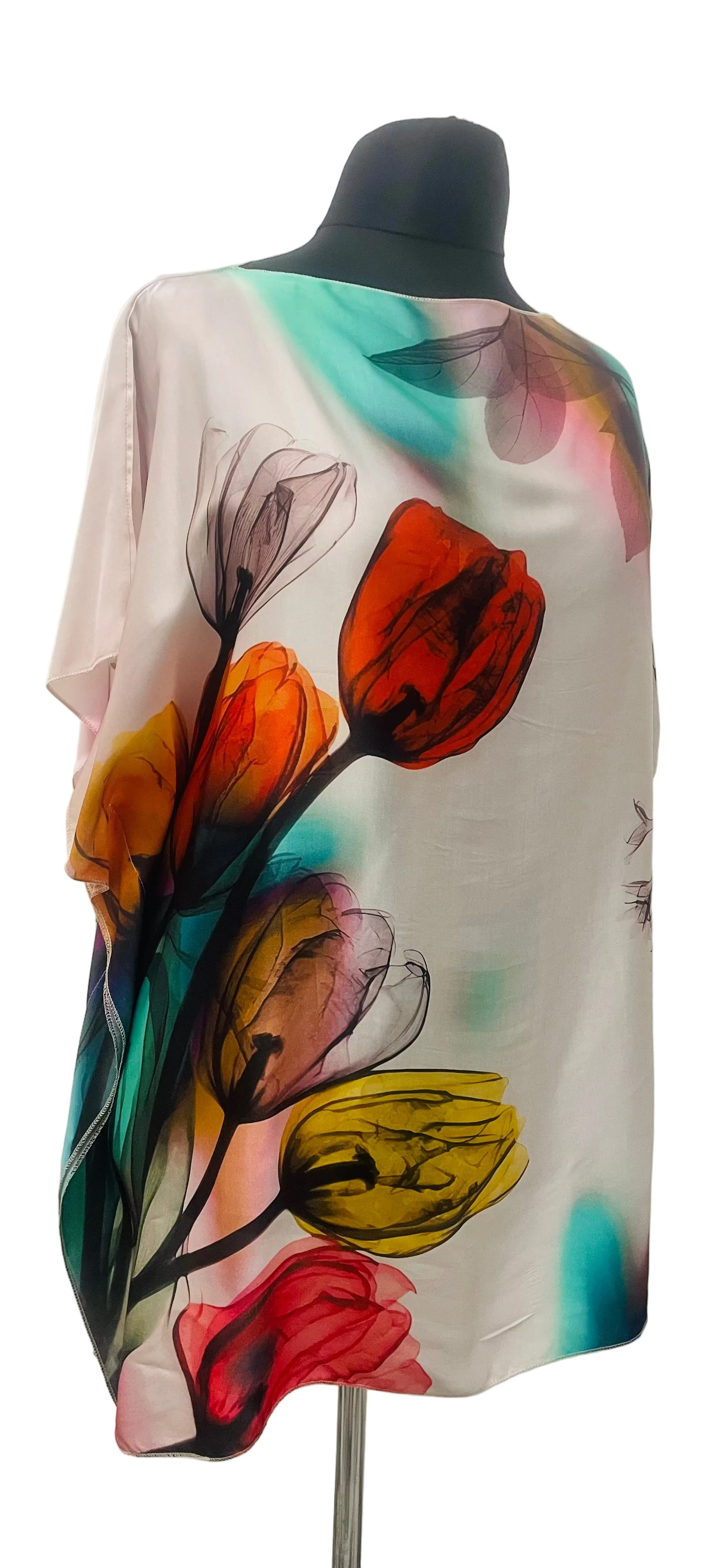 Poncho Bluse „Flowers Tulipano“