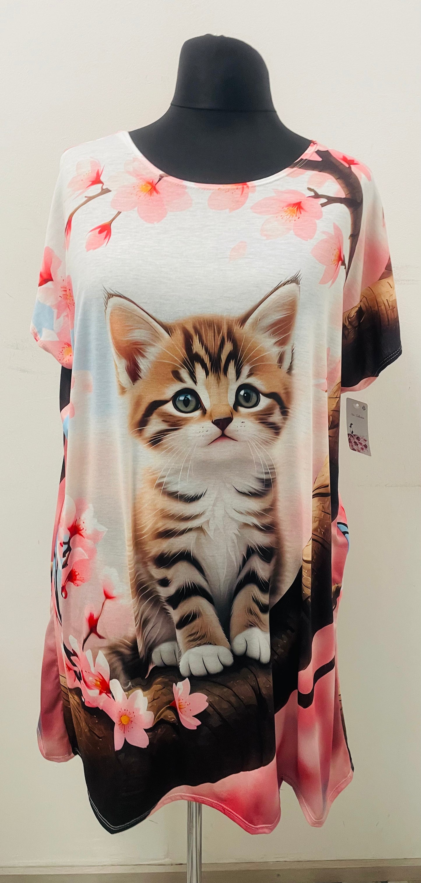 Tunika/Kleid mit Katzenmotiv