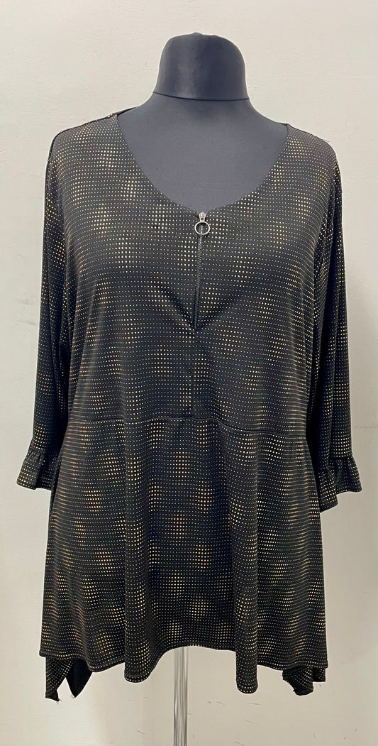 Festliche Tunika Schwarz/Gold