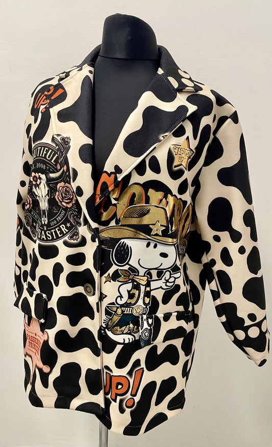 Extravaganter Blazer „WANTED SNOOPY“