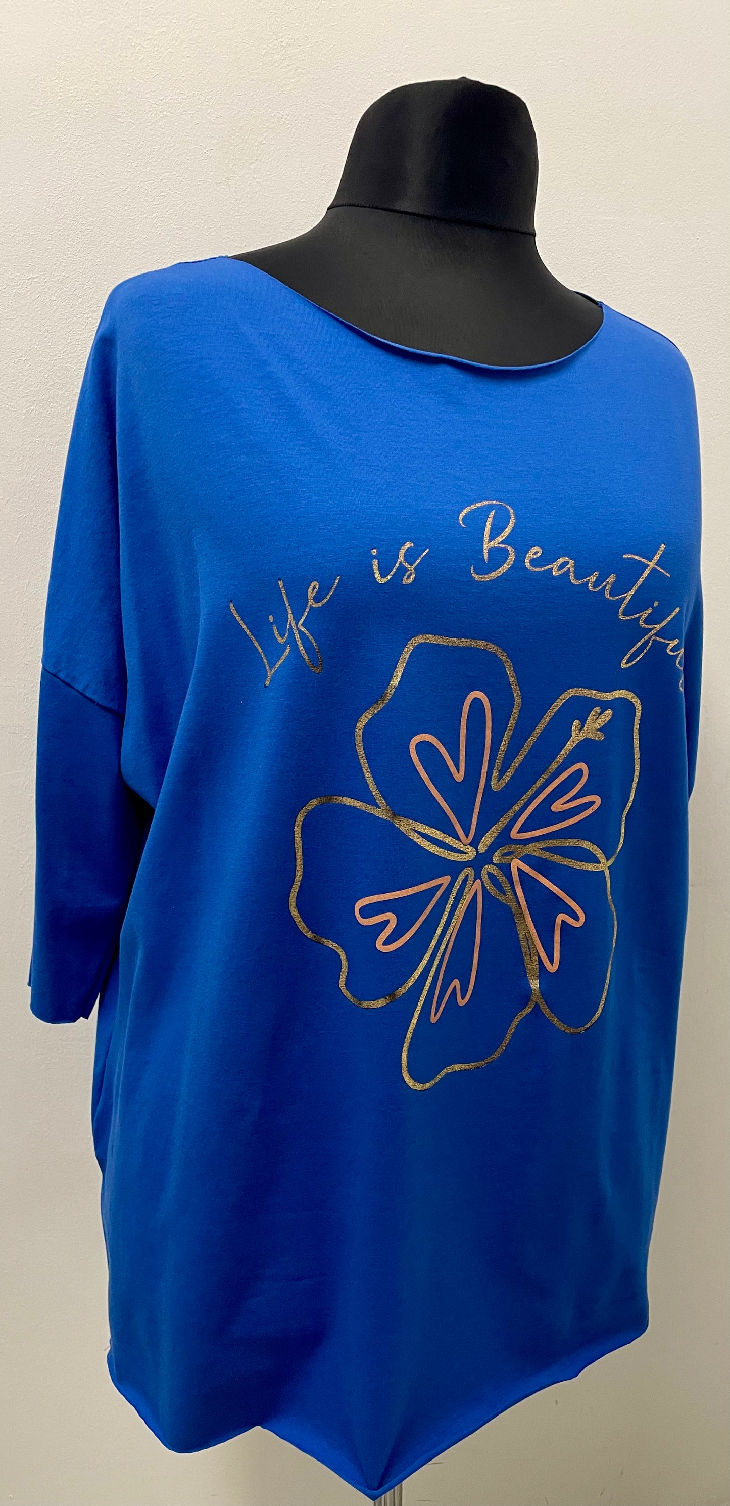 Shirt „Life is Beautiful“ mit 3/4 Arm