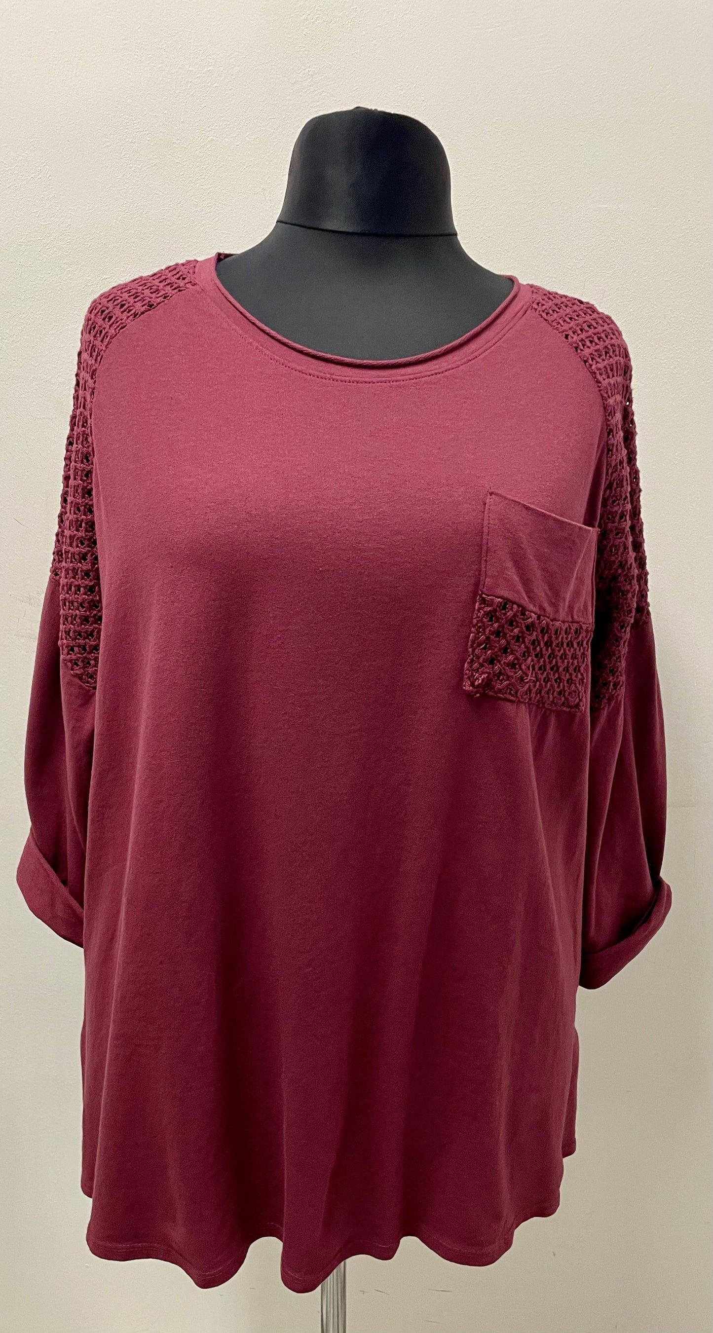 Shirt Netzeinsatz und Brusttasche