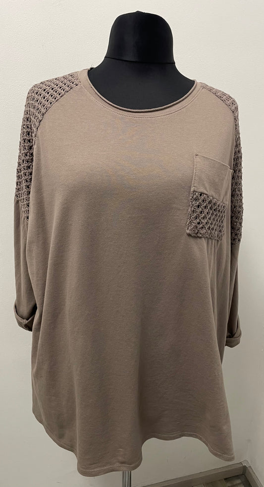 Shirt Netzeinsatz und Brusttasche