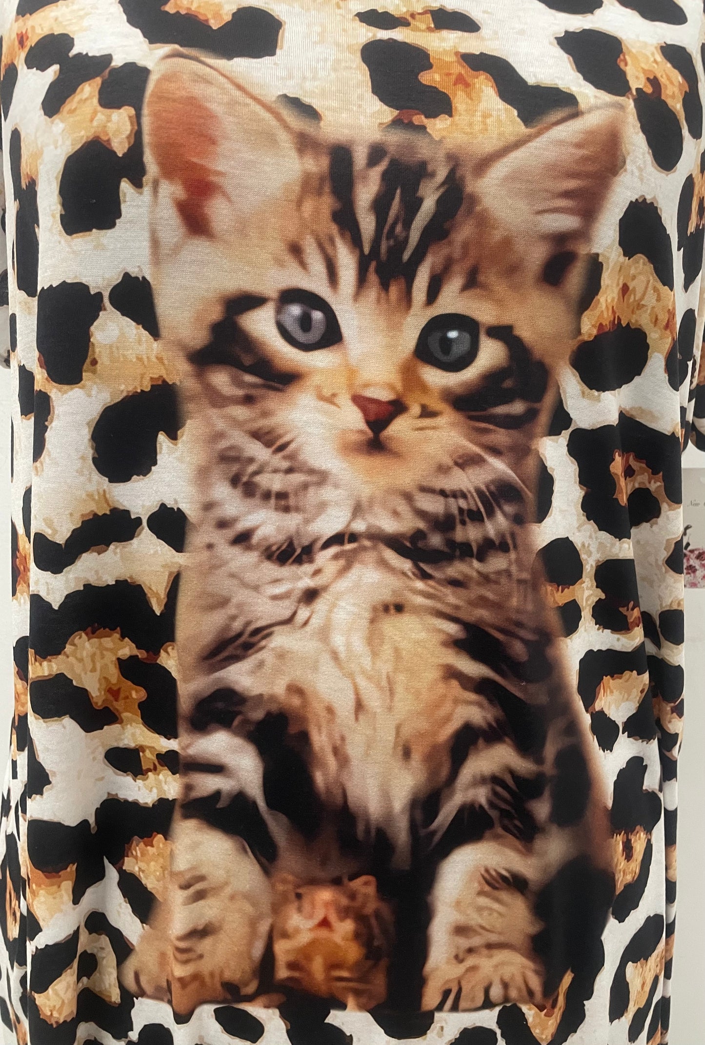 Tunika/Kleid mit 3D-Katzenprint