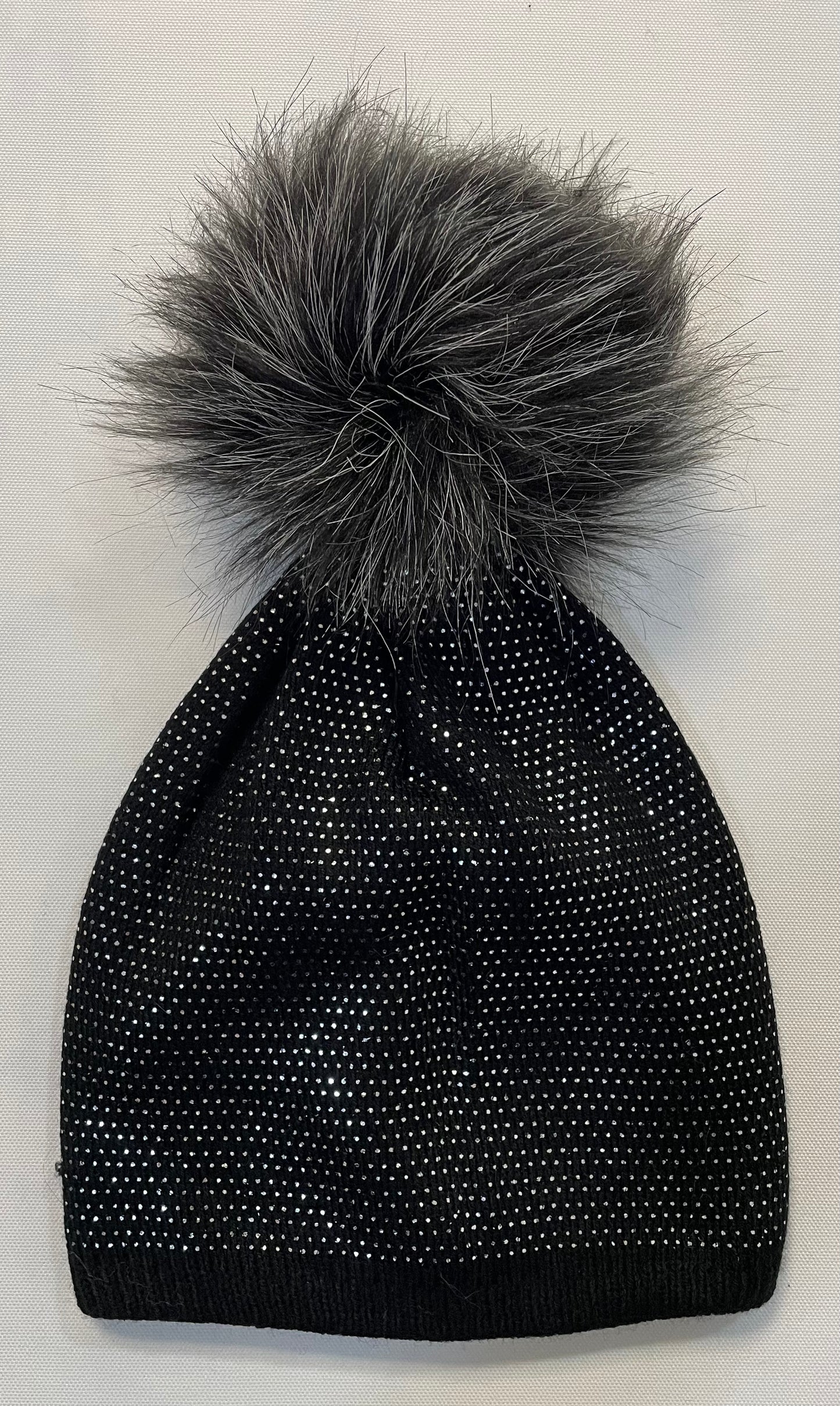 Glitzermütze mit Bommel