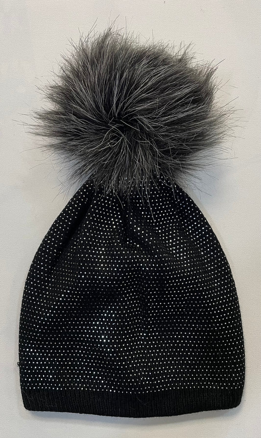 Glitzermütze mit Bommel
