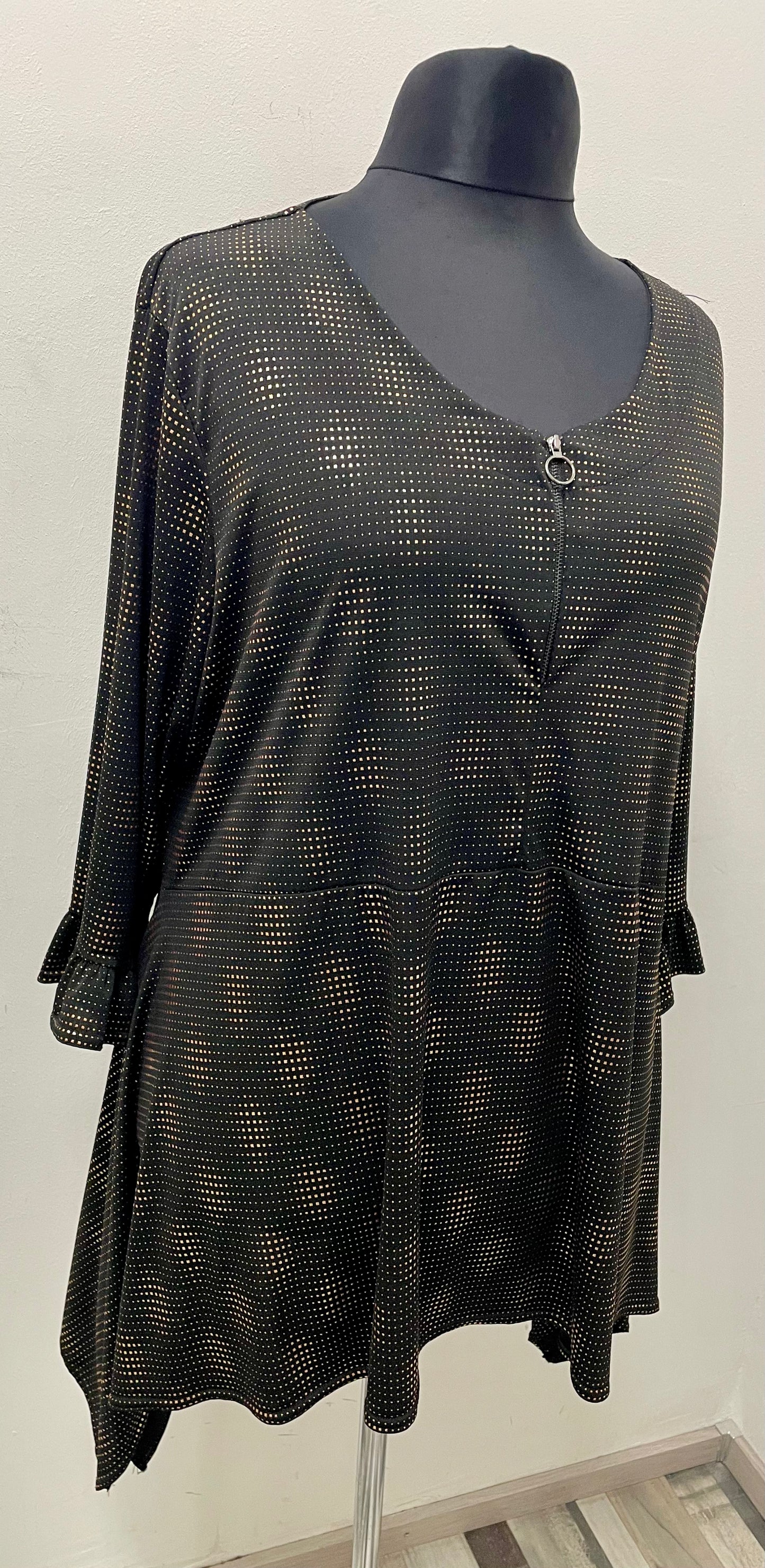 Festliche Tunika Schwarz/Gold