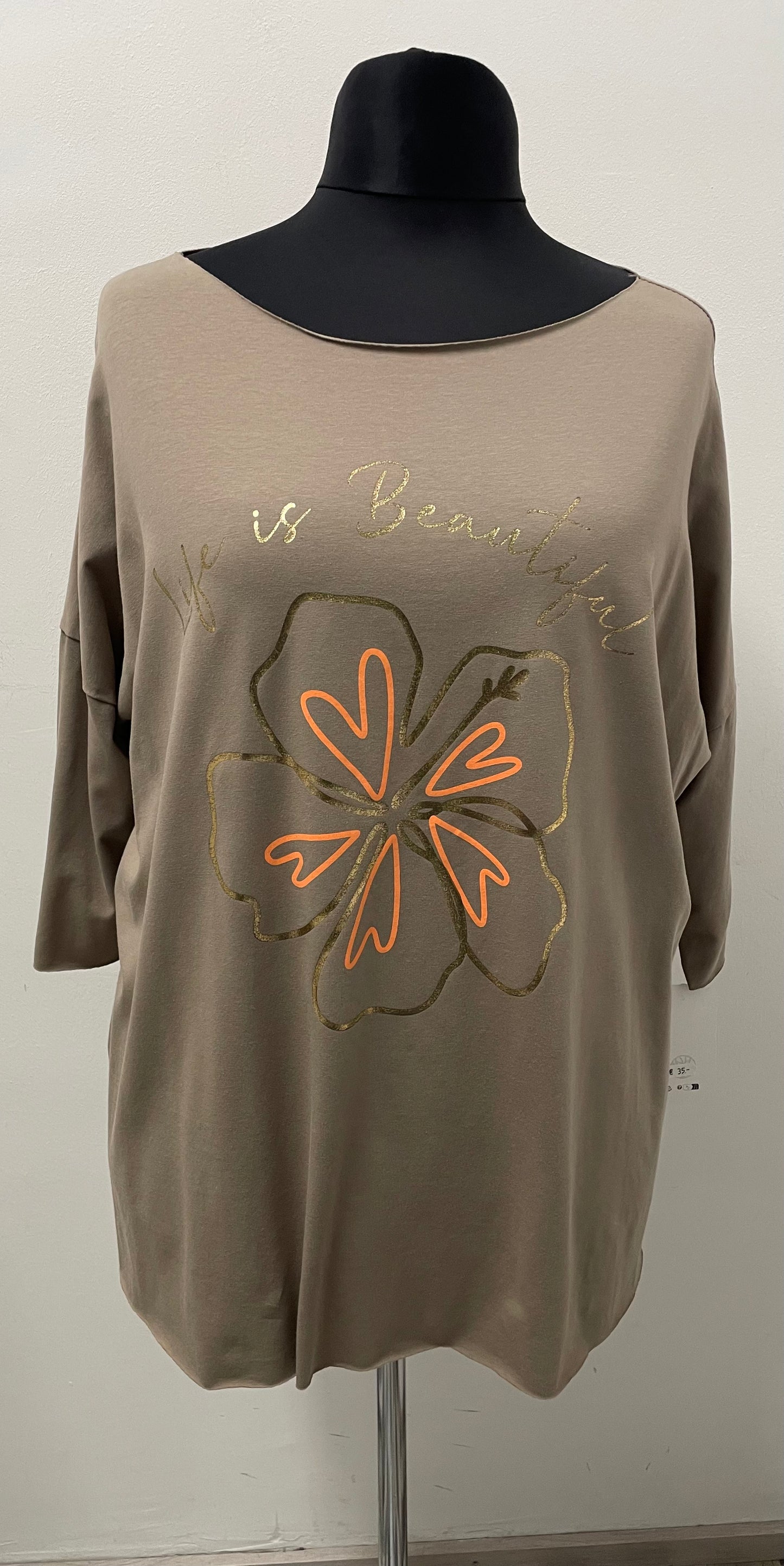 Shirt „Life is Beautiful“ mit 3/4 Arm