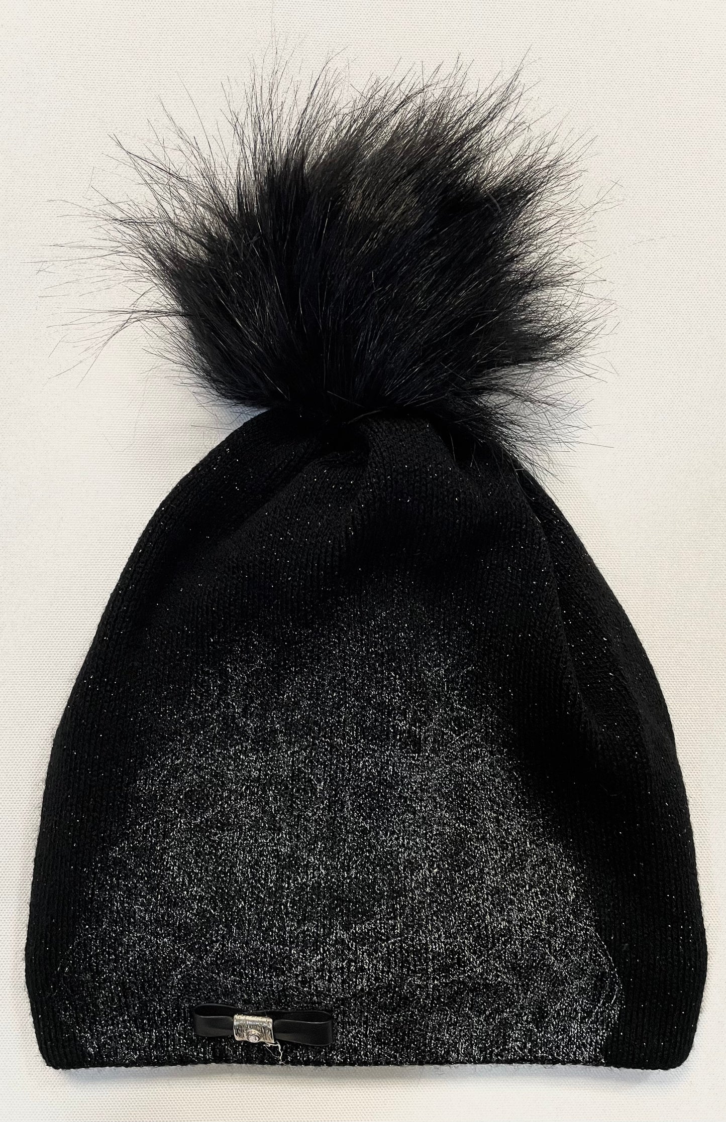 Mütze mit Lurex und Bommel