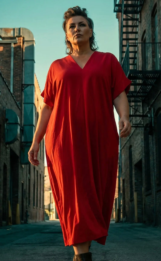Viskosekleid im A-Linien Schnitt
