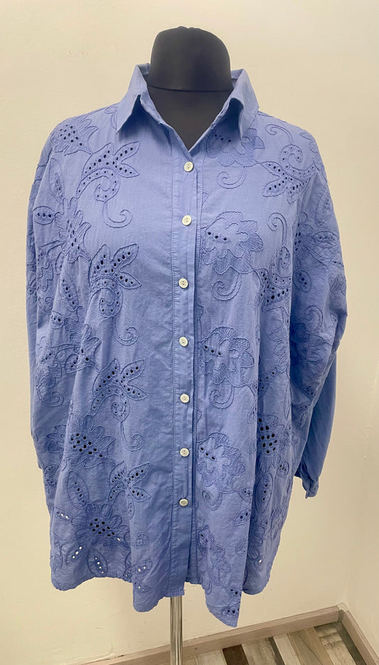 Bluse mit Blumenstickerei