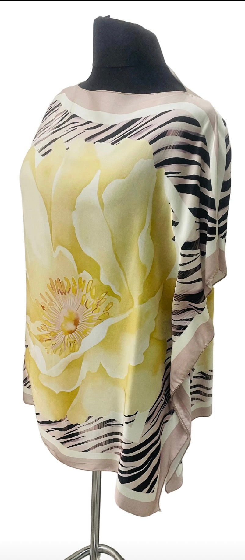 Poncho Bluse „Flowers Peonia“