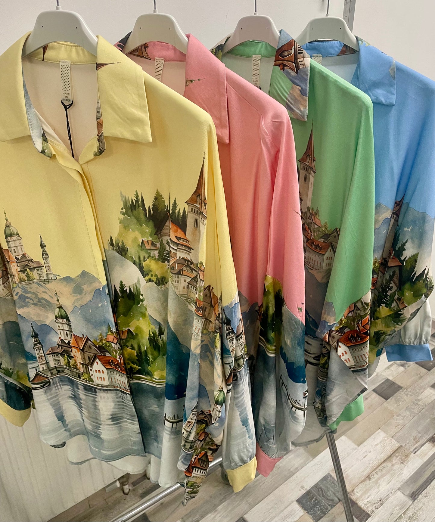 Oversize Bluse „Landschaftsmotiv“