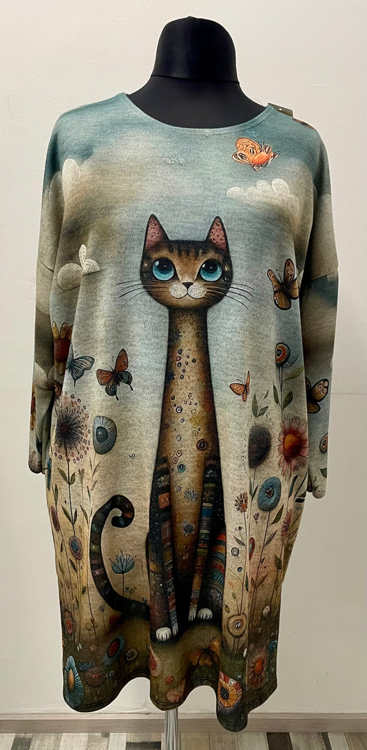 Kleid mit Loop-Schal