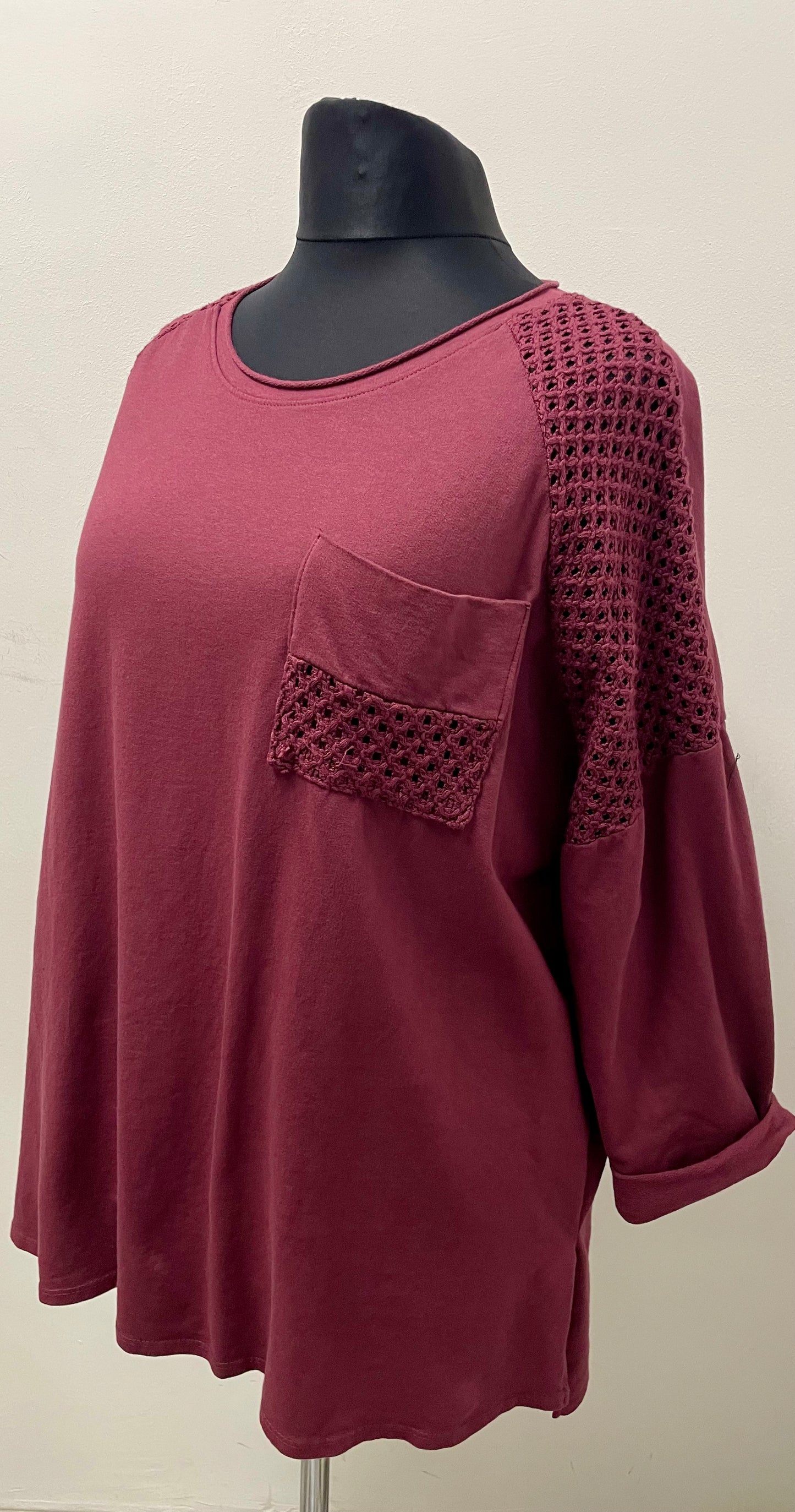 Shirt Netzeinsatz und Brusttasche