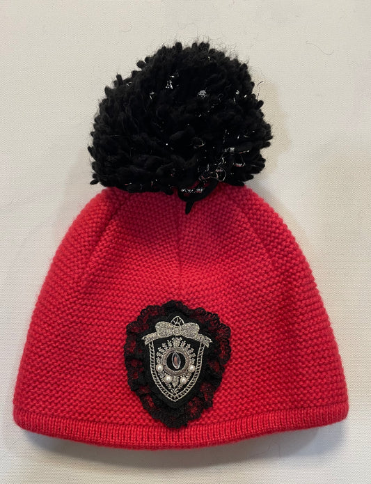 Strickhaube mit Bommel