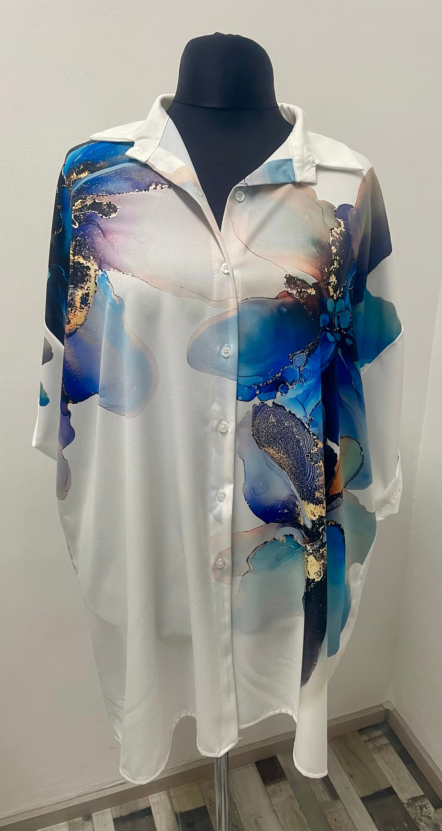 Longbluse Blütenmotiv