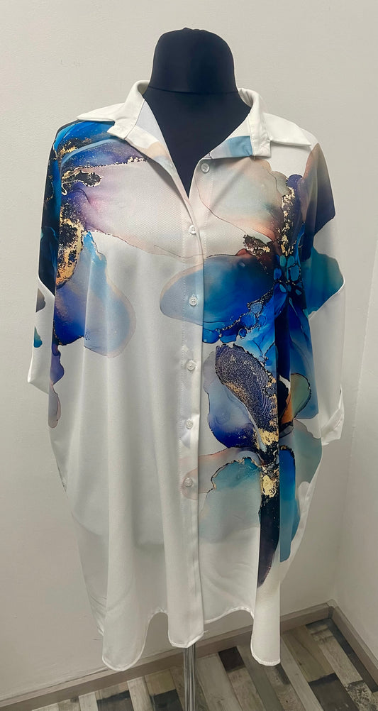 Longbluse Blütenmotiv