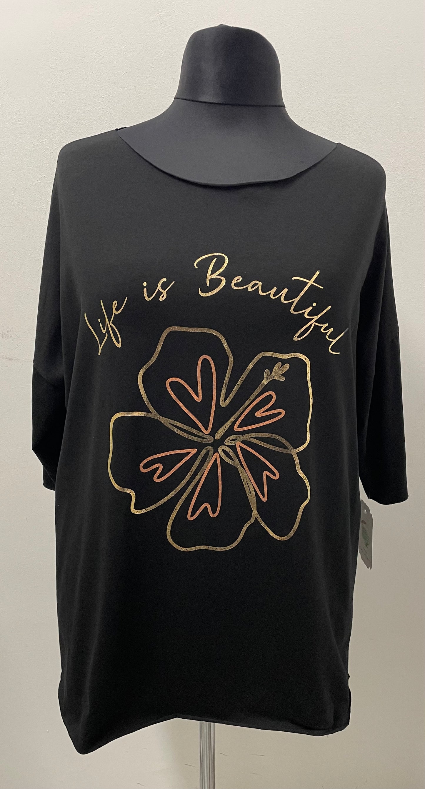 Shirt „Life is Beautiful“ mit 3/4 Arm