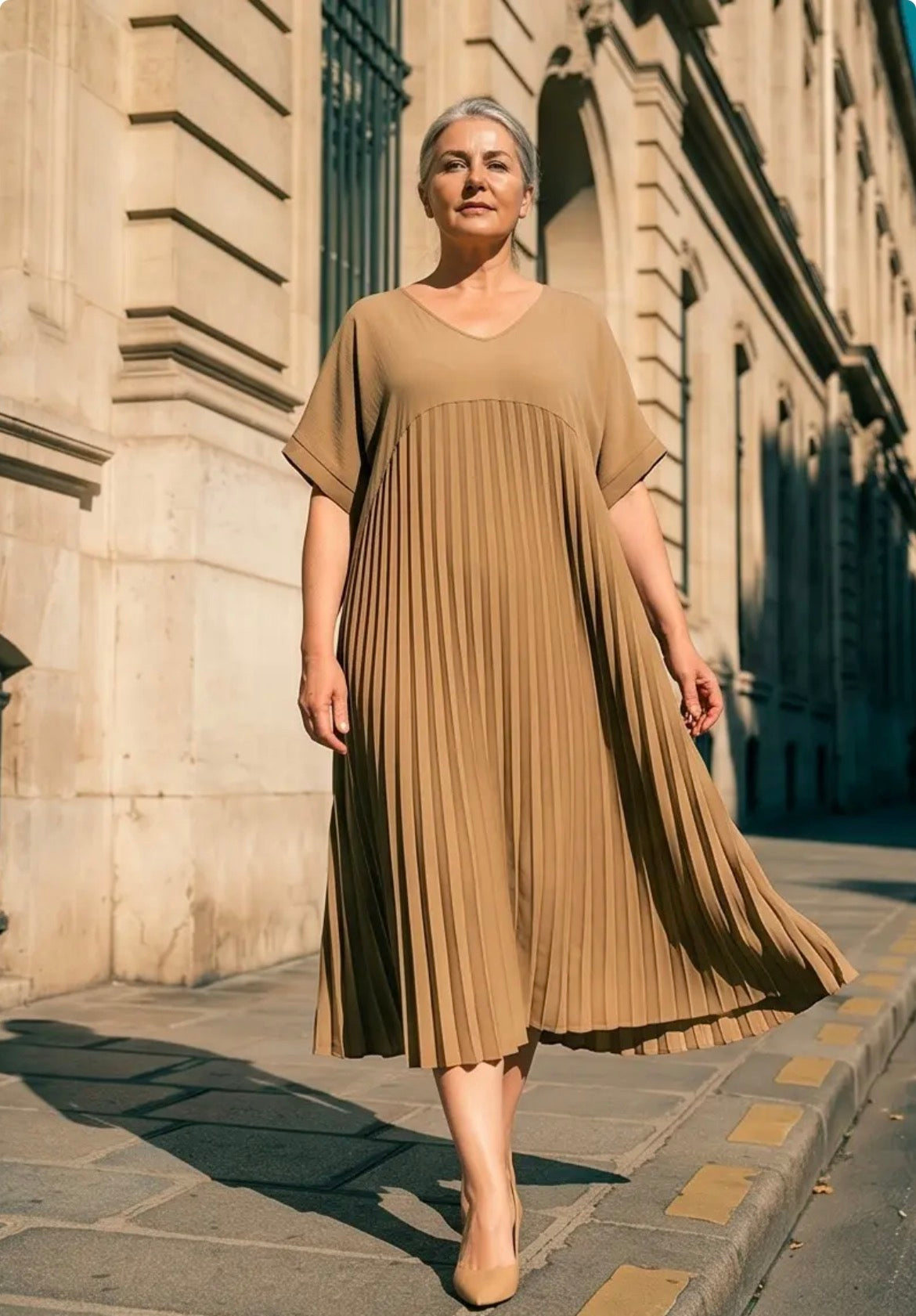 Plissee Maxikleid