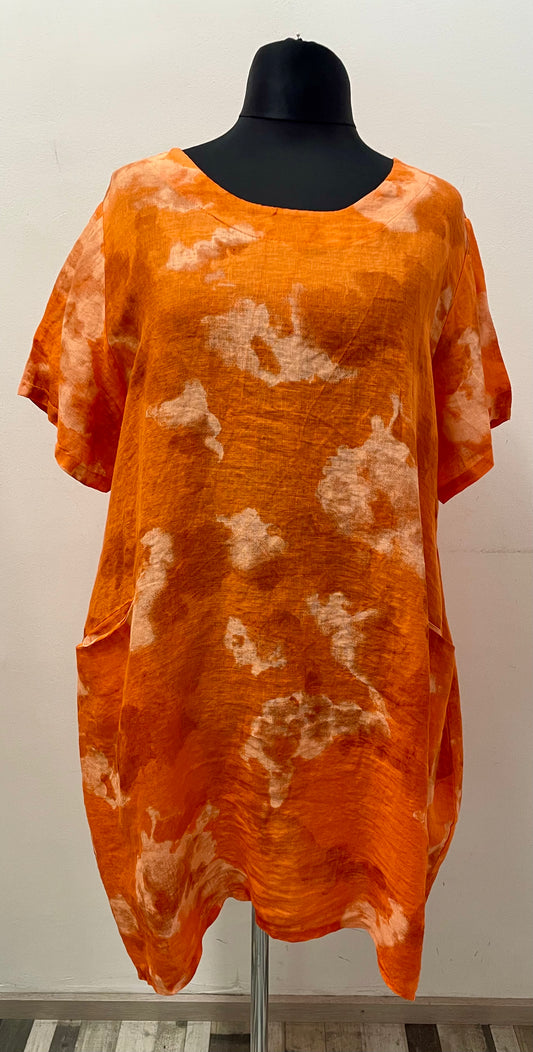Batik Leinenkleid