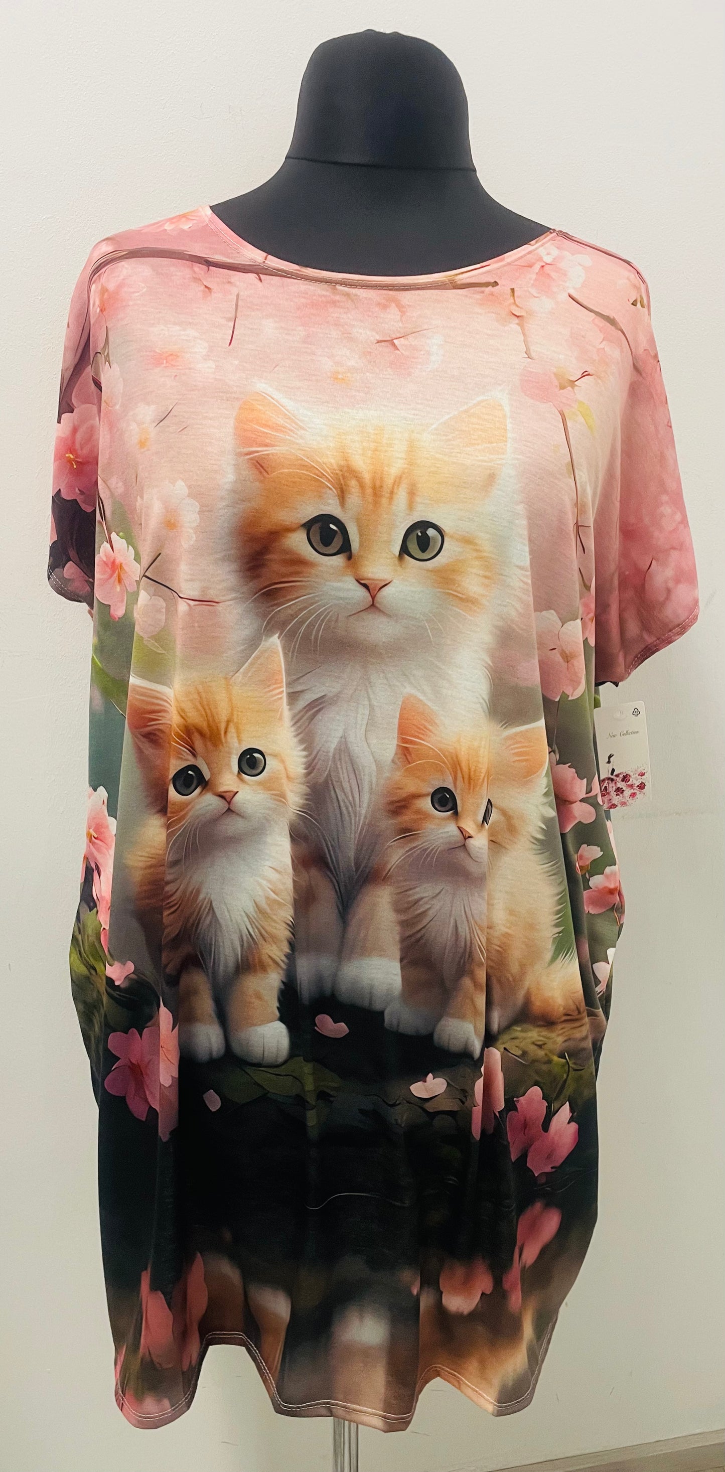Tunika/Kleid mit Katzenmotiv