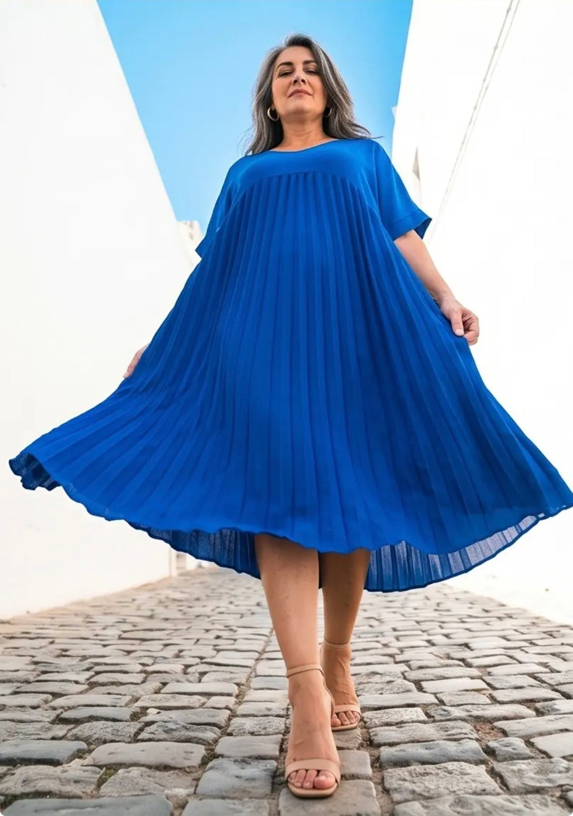 Plissee Maxikleid