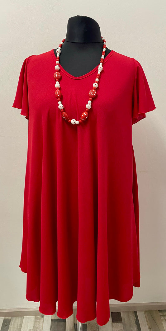Viskosekleid mit kurzen Arm