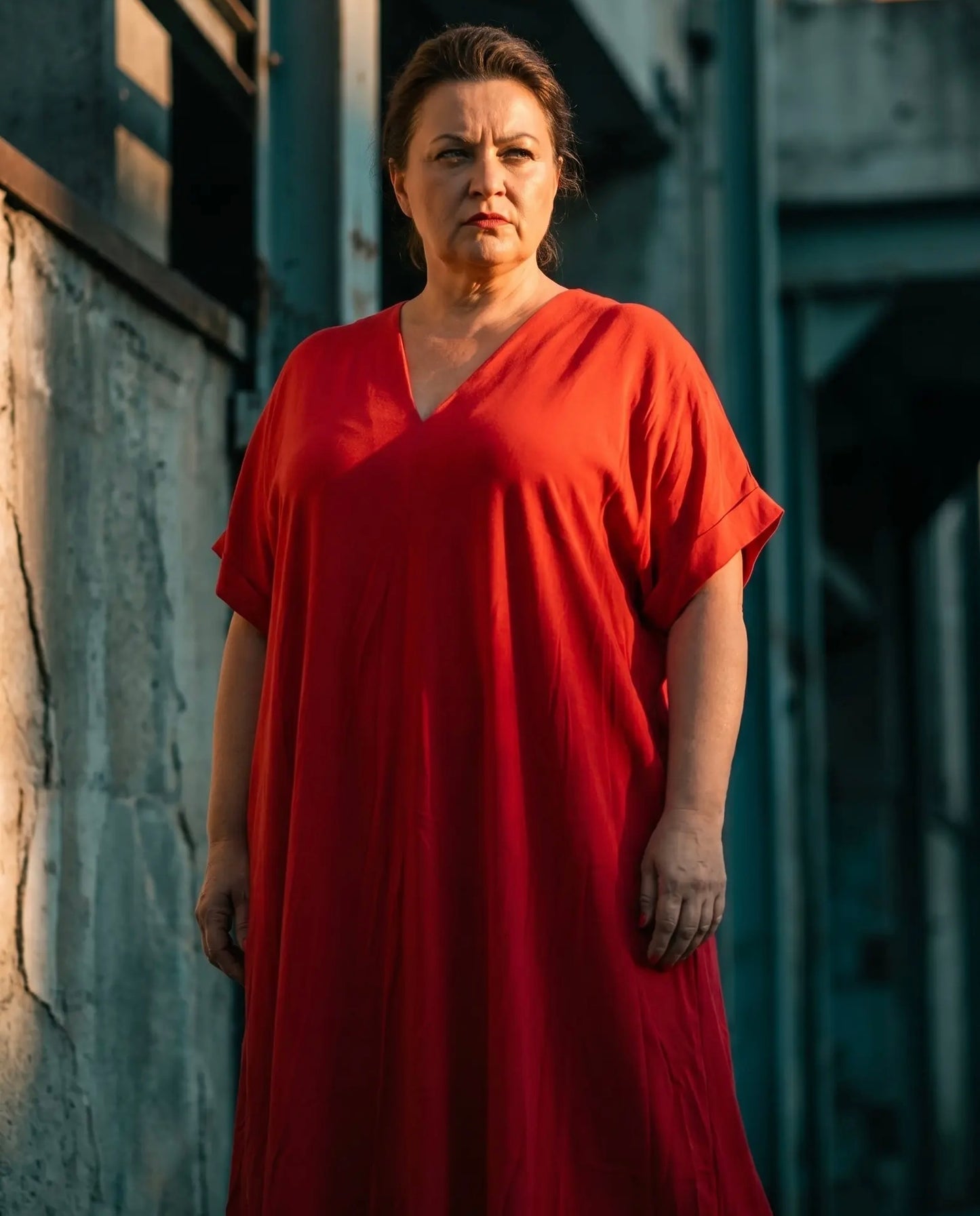 Viskosekleid im A-Linien Schnitt