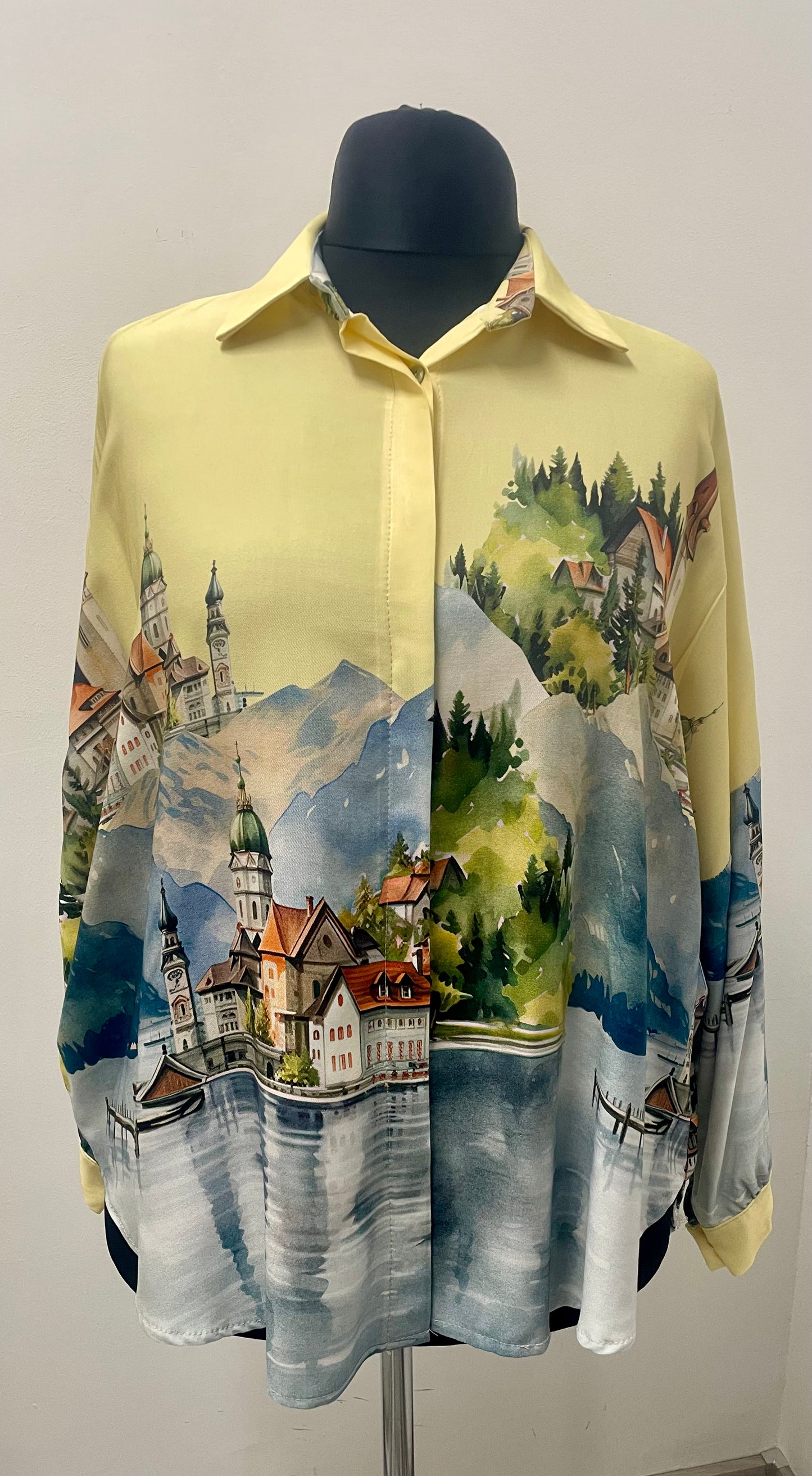 Oversize Bluse „Landschaftsmotiv“