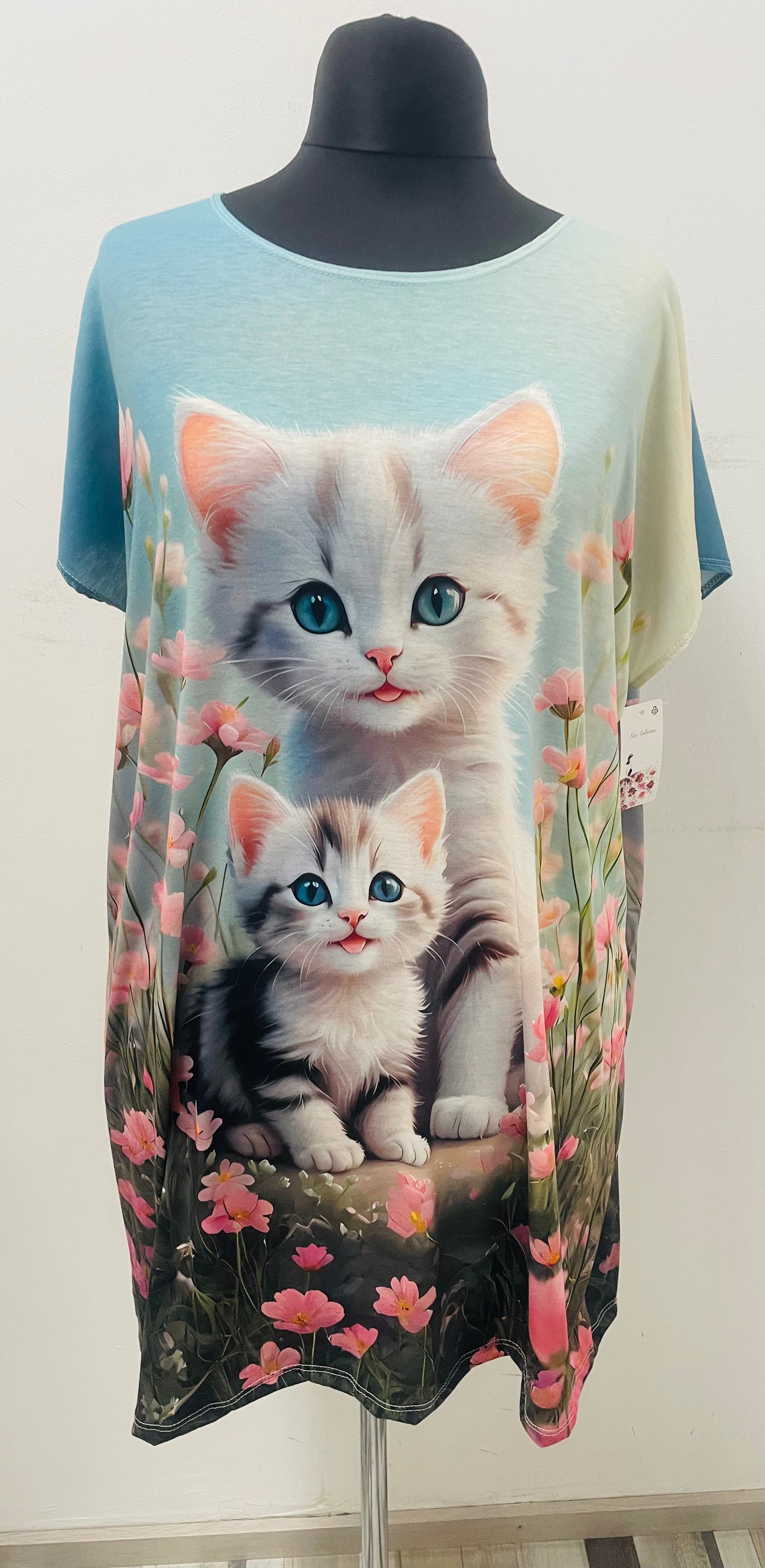 Tunika/Kleid mit Katzenmotiv