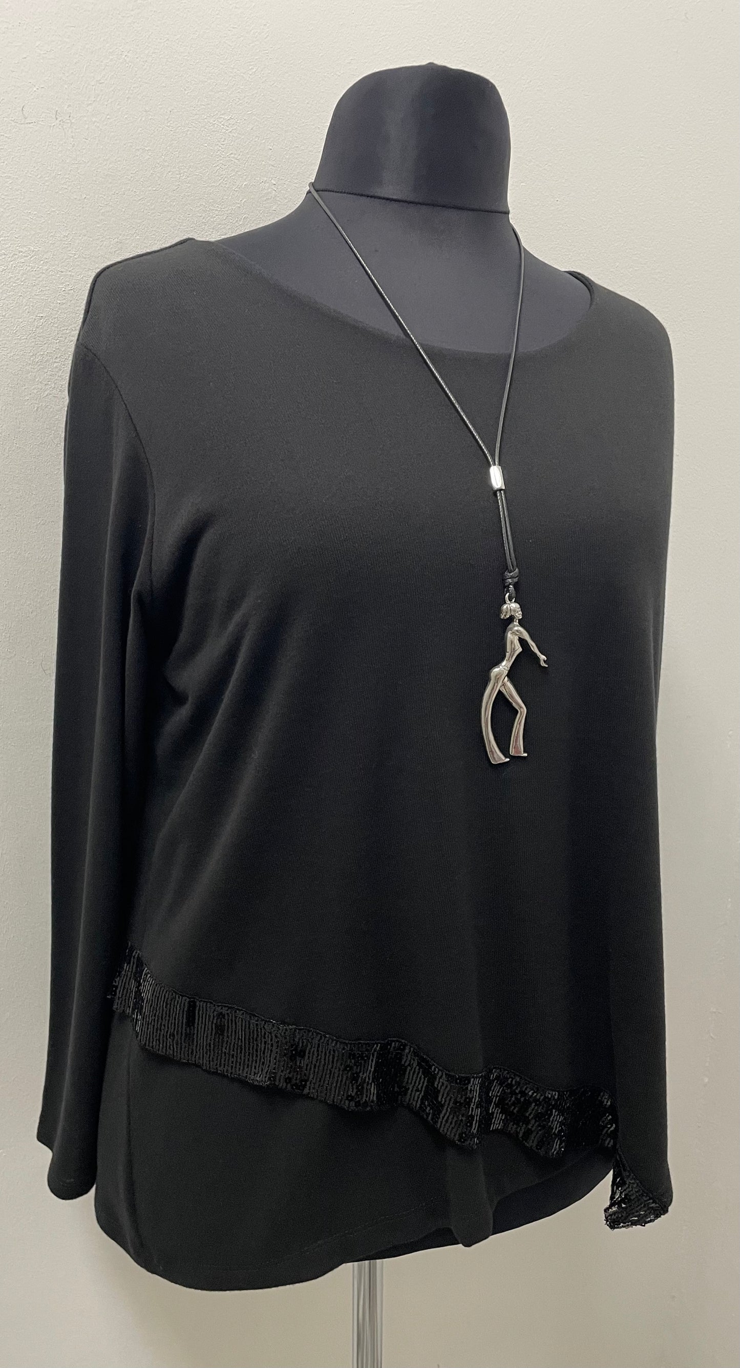 Pullover mit Glitzersaum