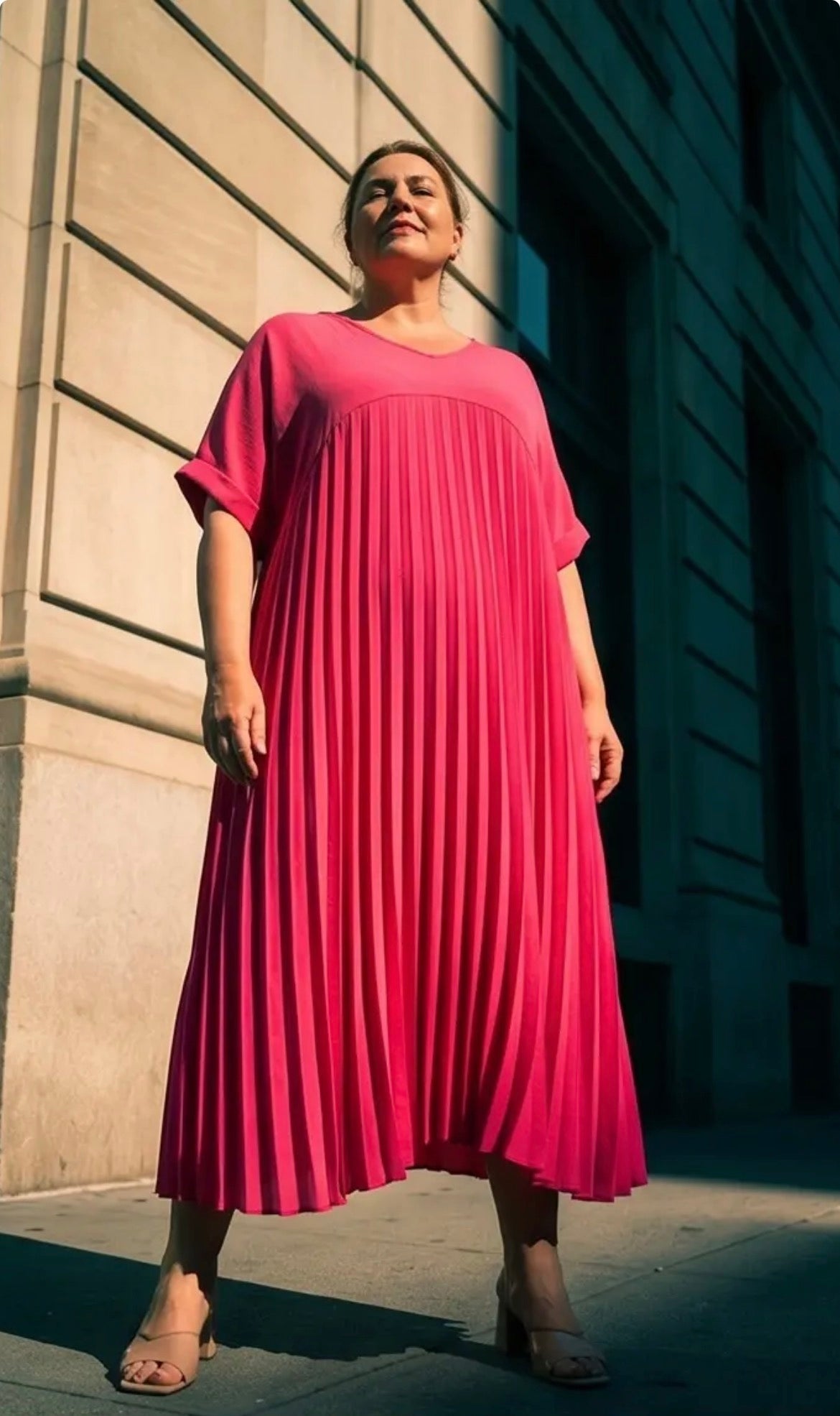 Plissee Maxikleid