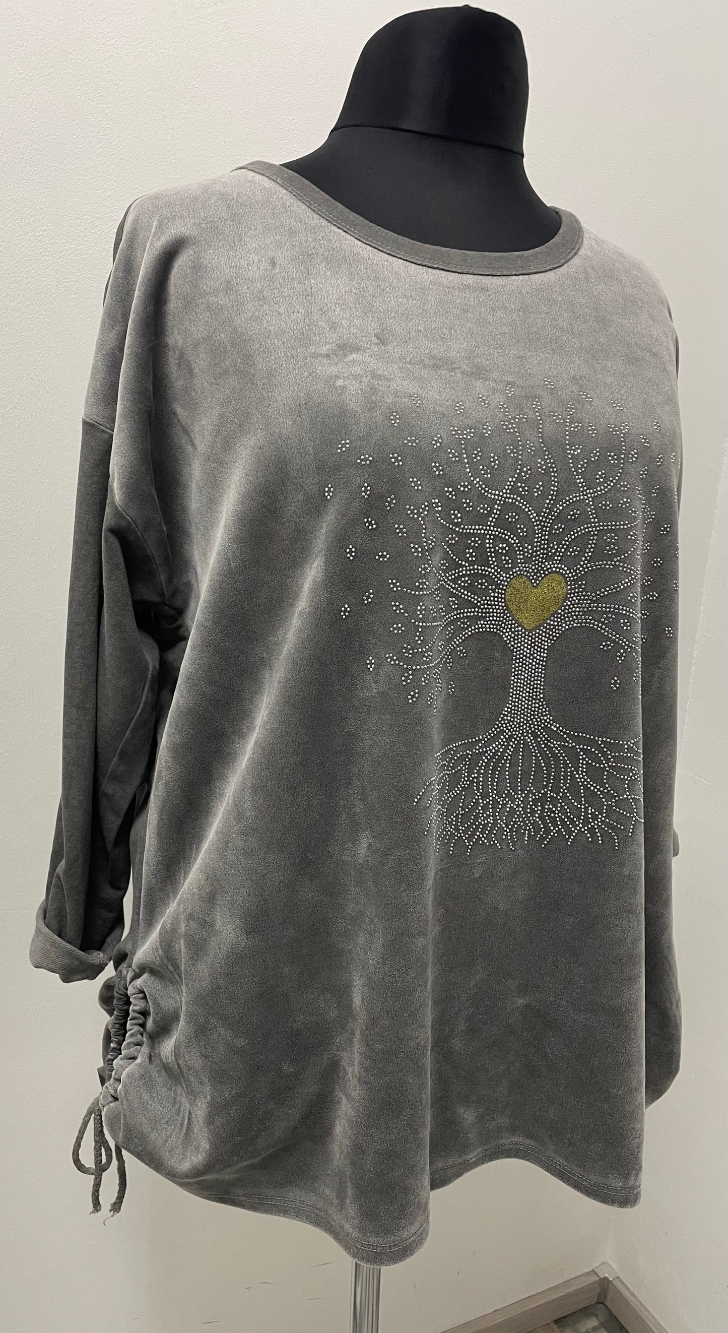Langarmshirt „Lebenbaum“ mit Glitzersteinchen