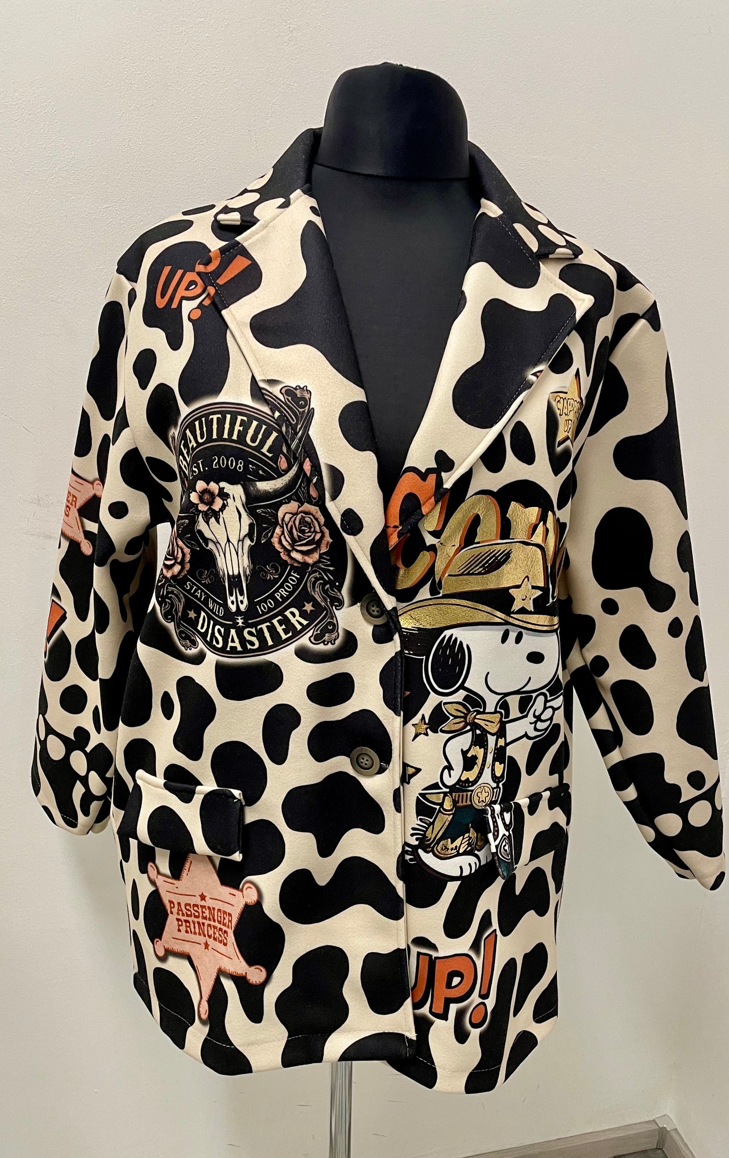Extravaganter Blazer „WANTED SNOOPY“