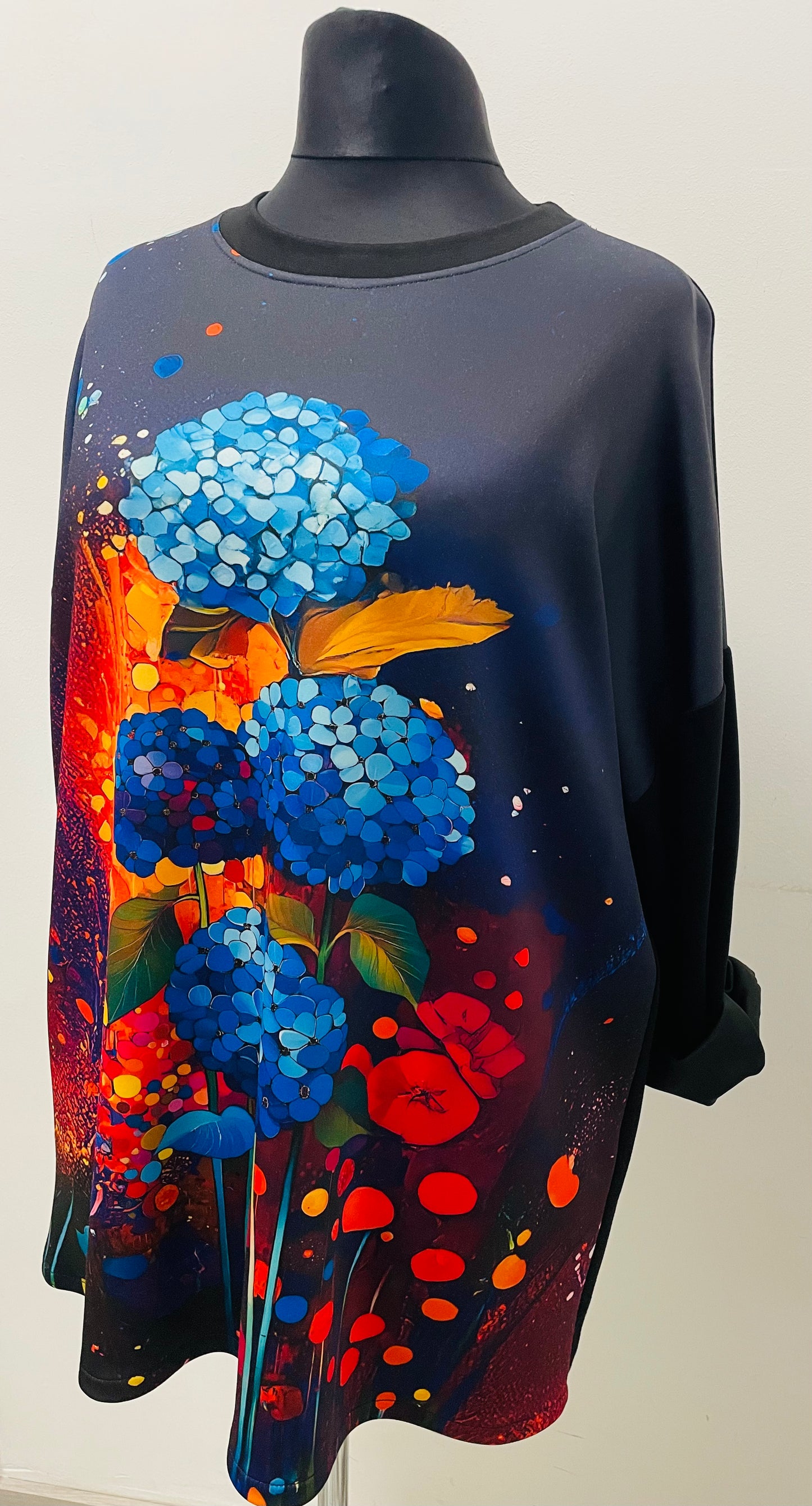 Shirt im Ponchostyle „Flower“ Soft Touch