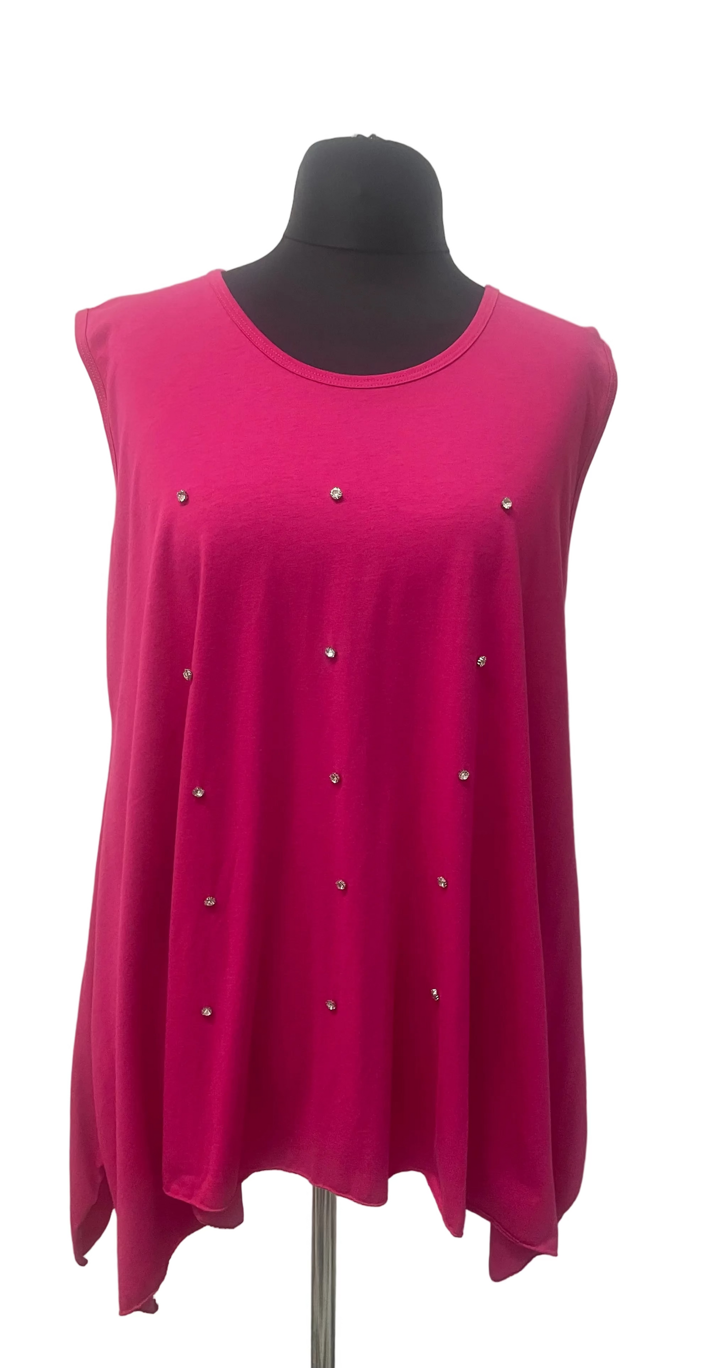 Top mit Glitzersteinchen
