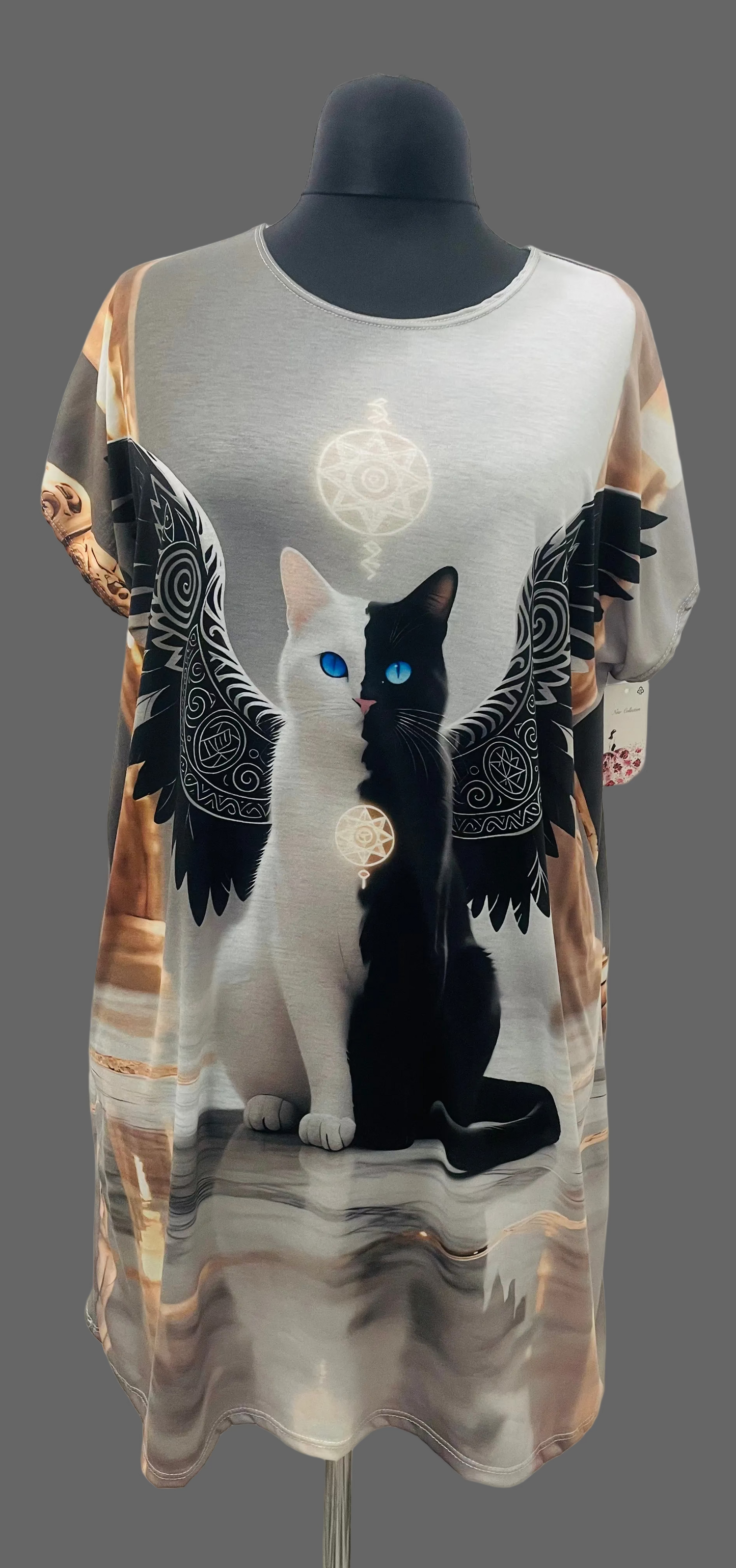Kleid/Tunika Katze mit Engelsflügel