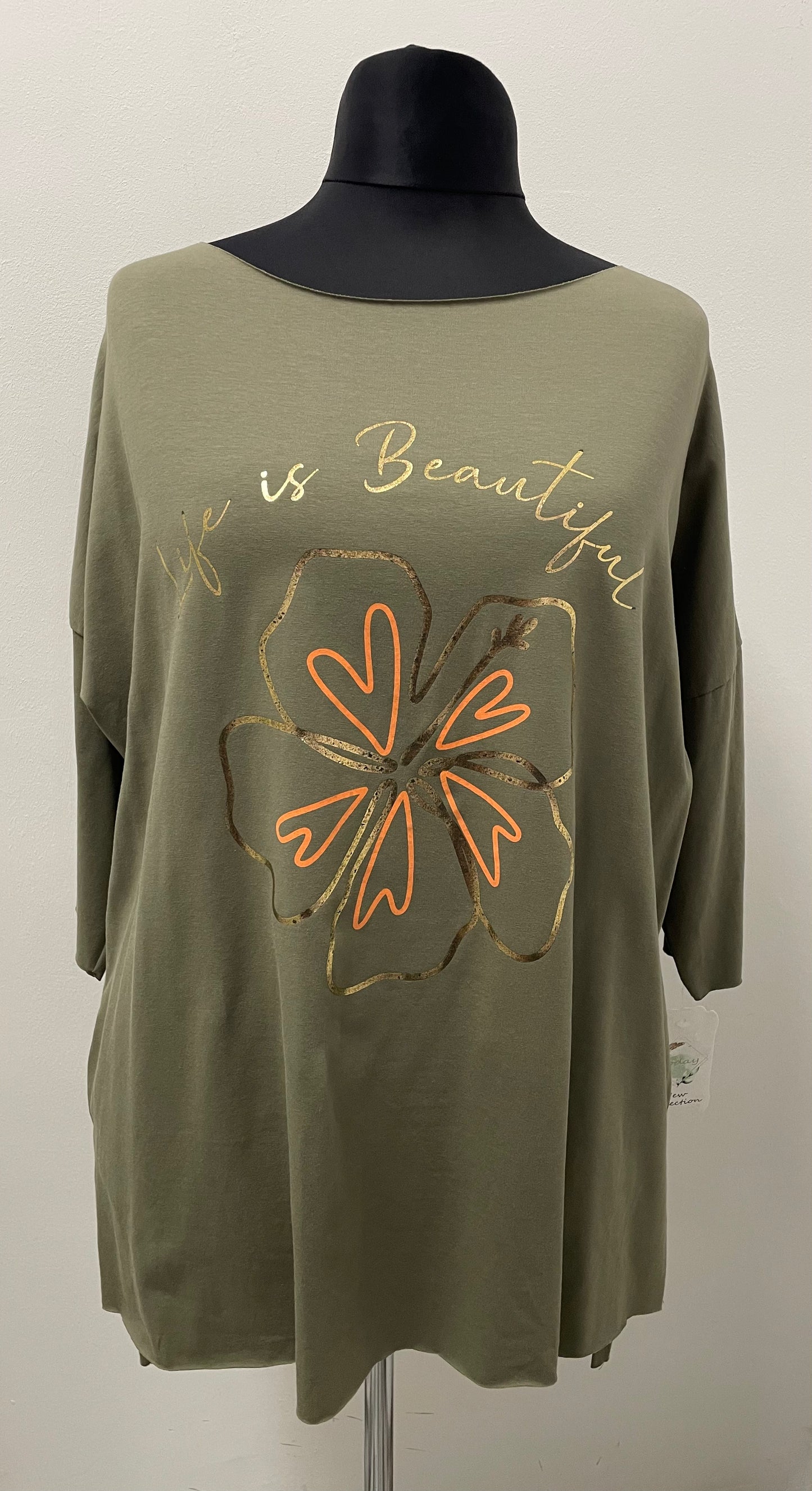 Shirt „Life is Beautiful“ mit 3/4 Arm