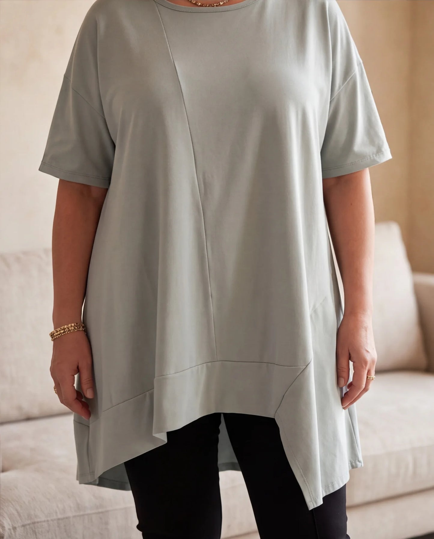 Plus Size Tunika mit asymmetrischem Schnitt
